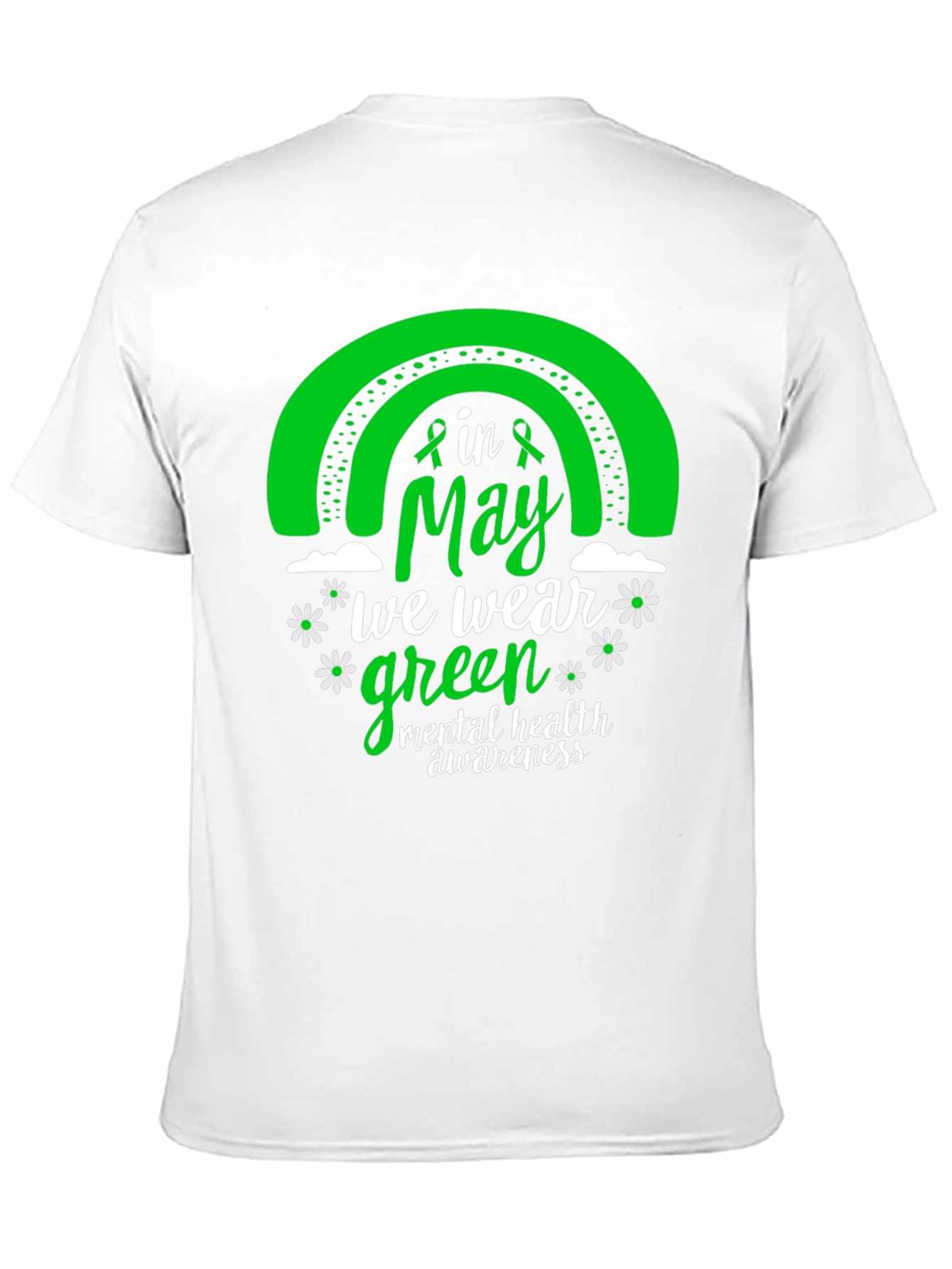 Mental Health Awareness Green Rainbow T-Shirt