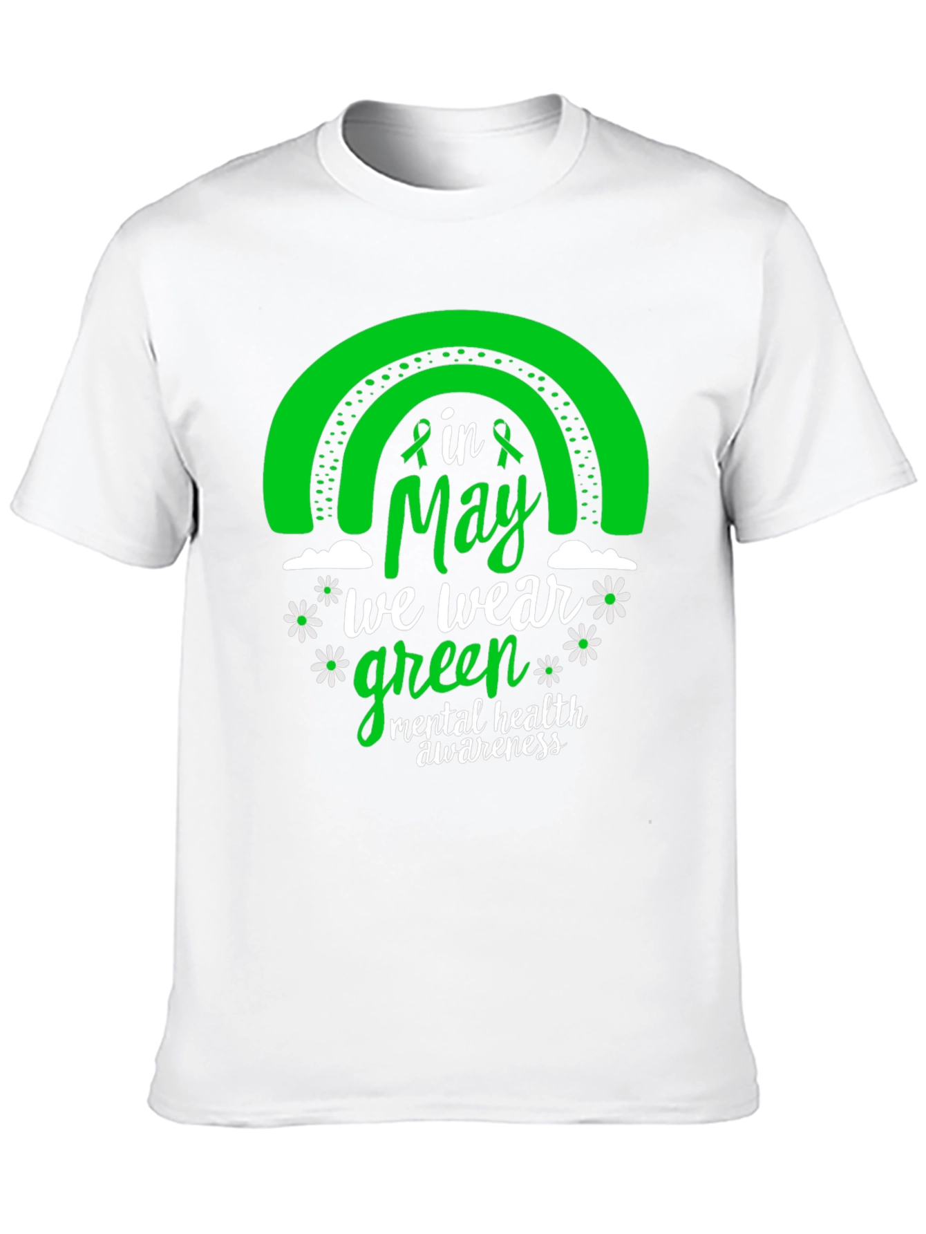 Mental Health Awareness Green Rainbow T-Shirt