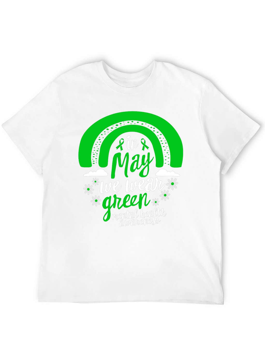 Mental Health Awareness Green Rainbow T-Shirt