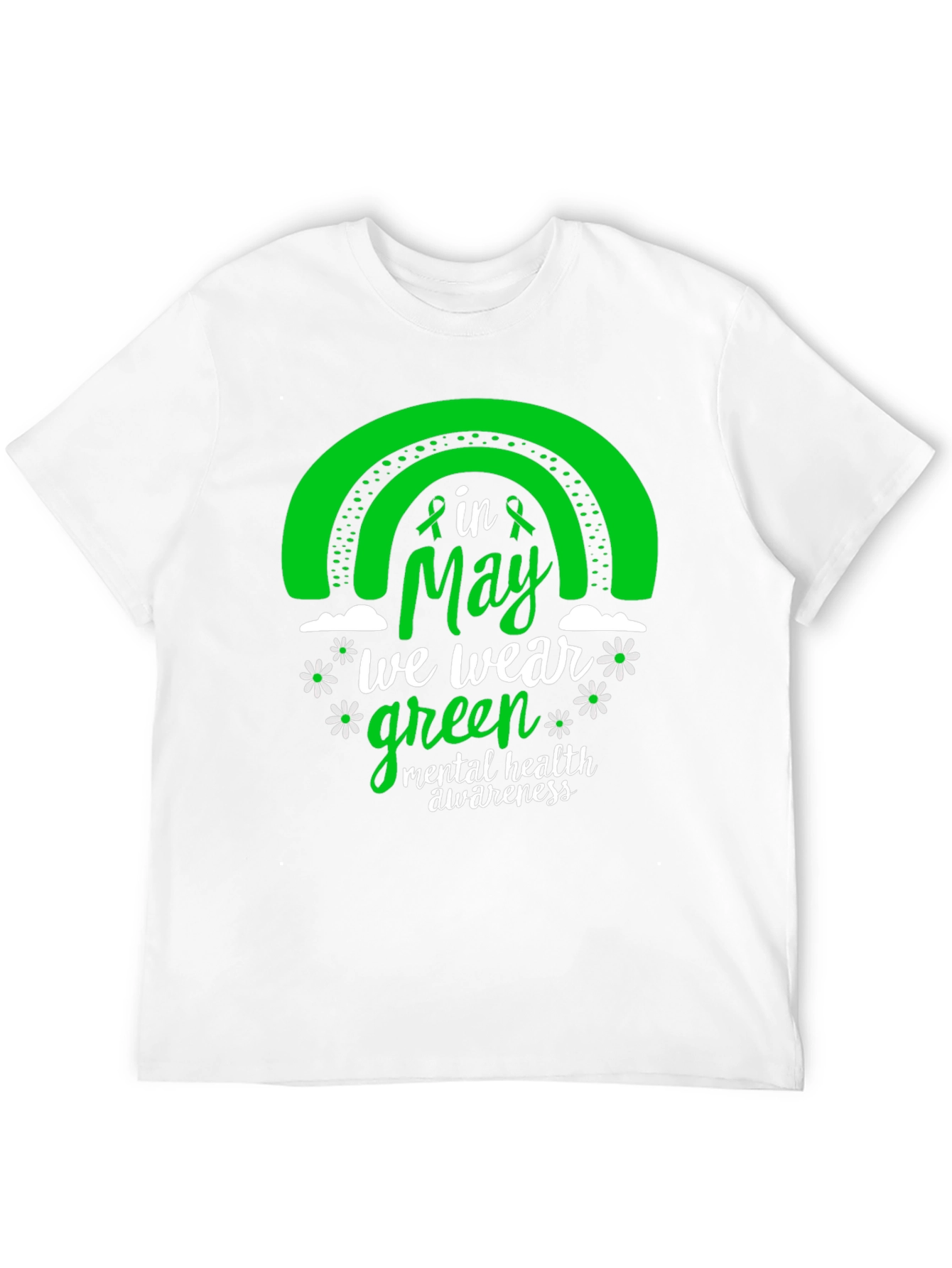 Mental Health Awareness Green Rainbow T-Shirt