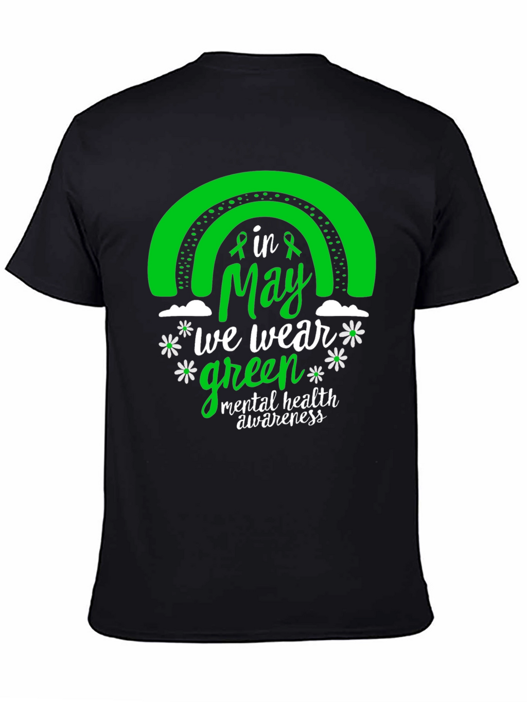 Mental Health Awareness Green Rainbow T-Shirt