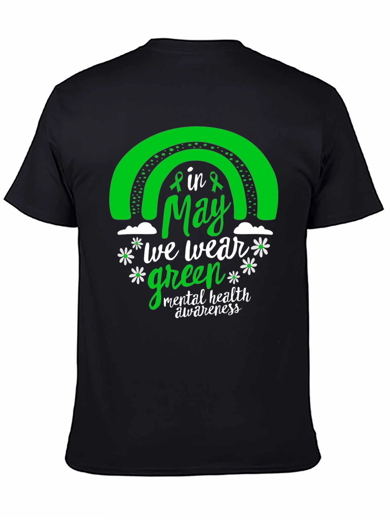 Mental Health Awareness Green Rainbow T-Shirt