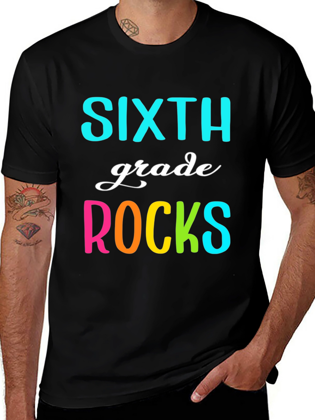 Sixth Grade Rocks T-Shirt - Fun School Tee