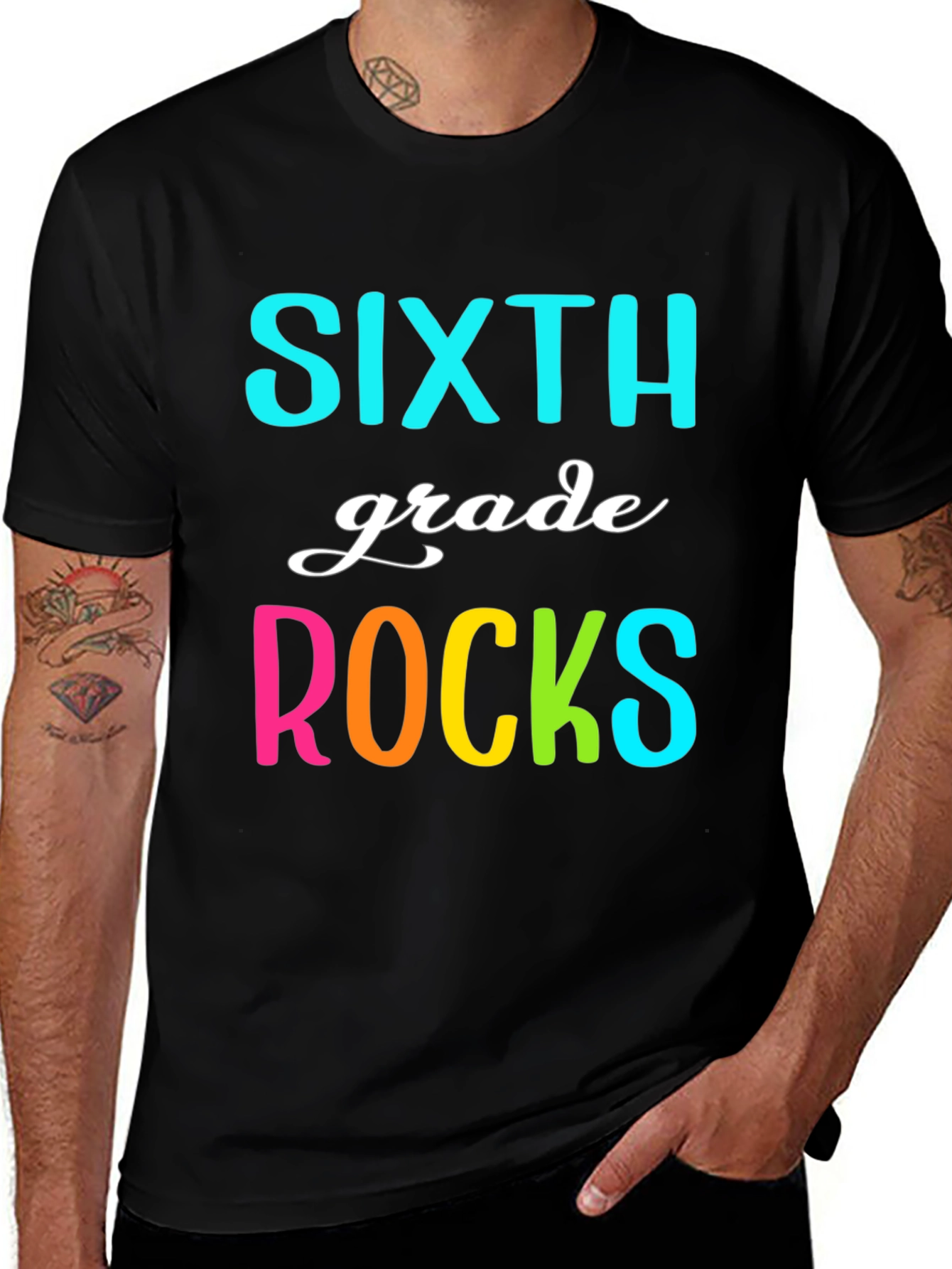 Sixth Grade Rocks T-Shirt - Fun School Tee