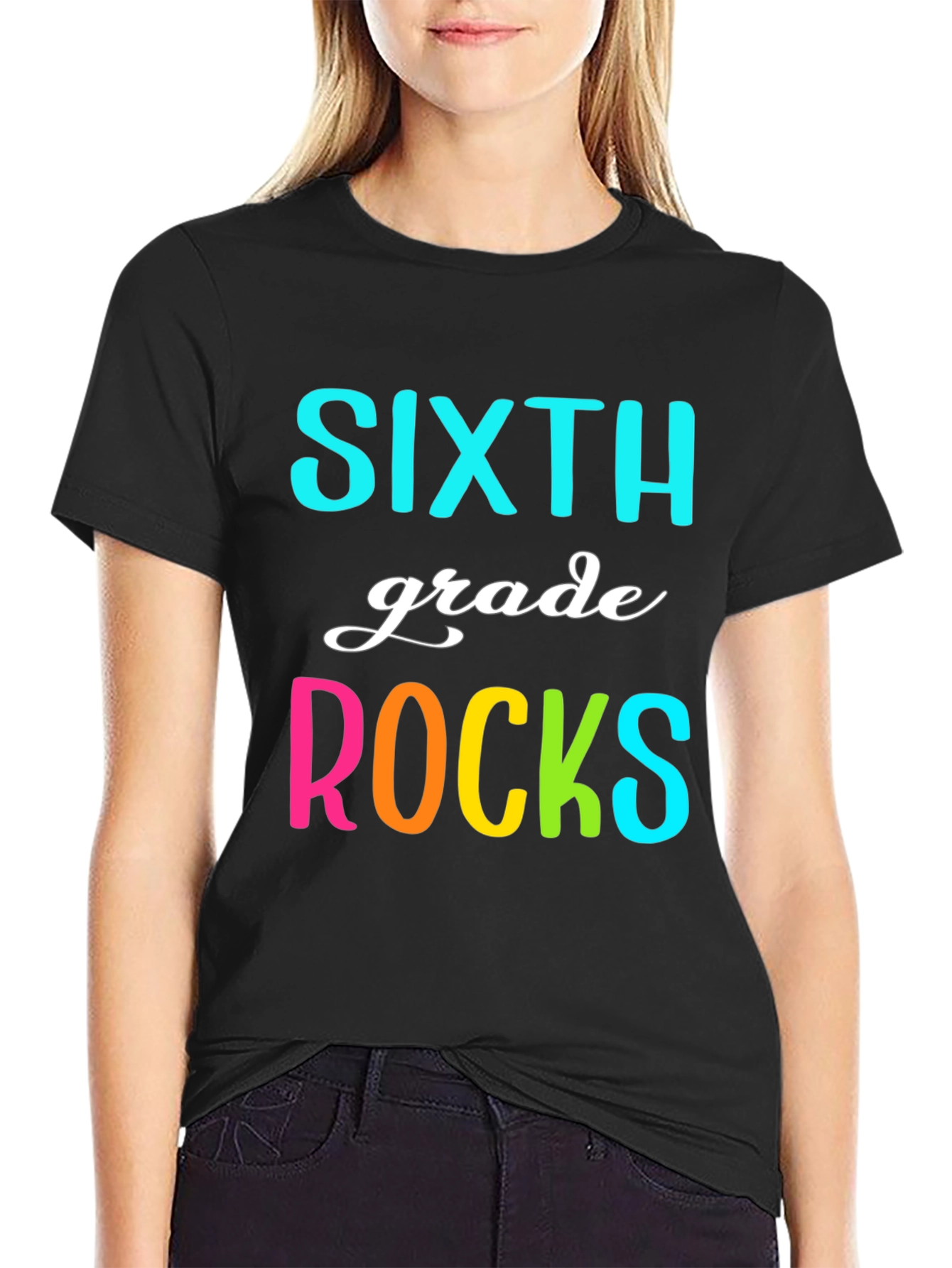 Sixth Grade Rocks T-Shirt - Fun School Tee