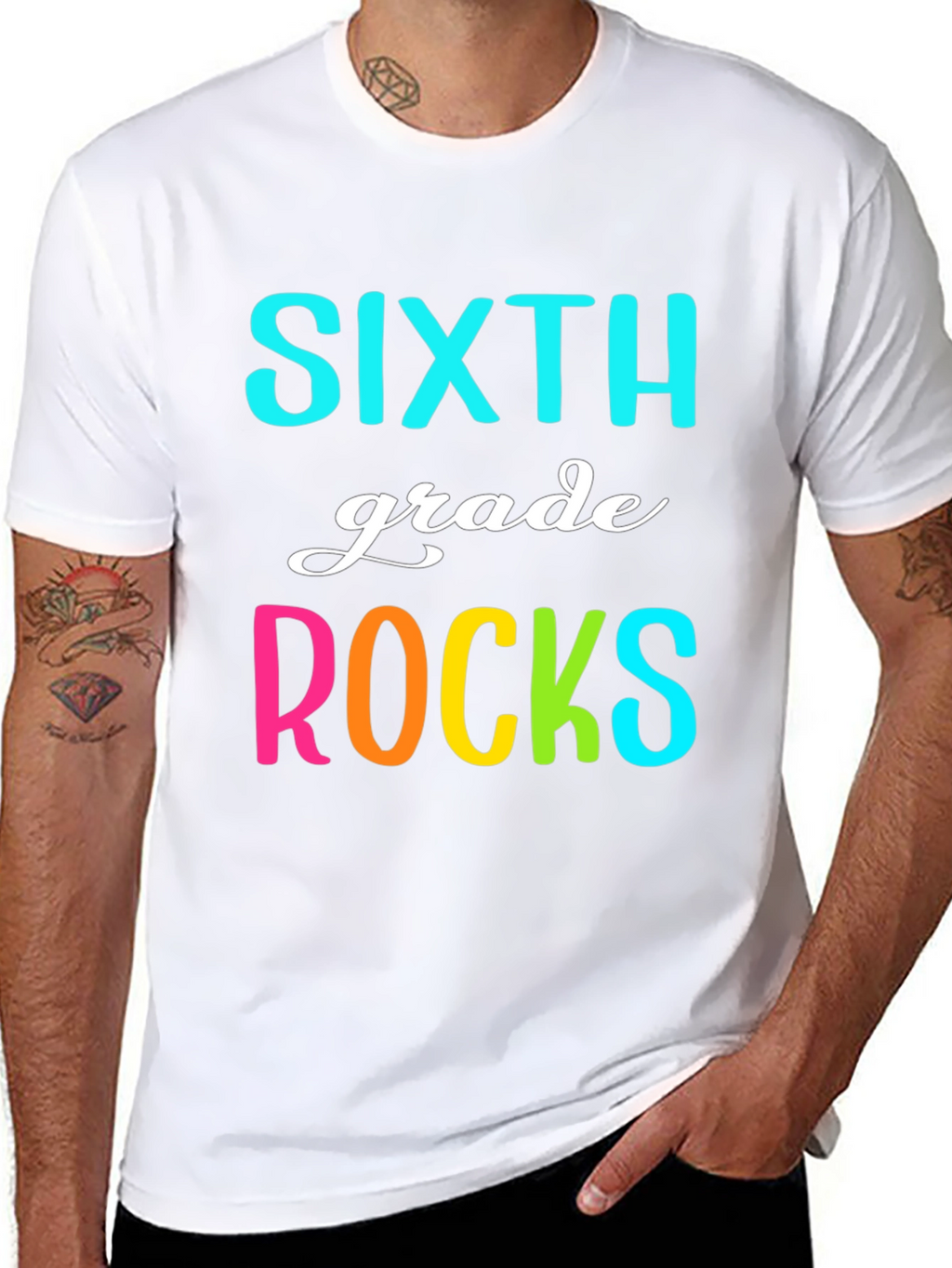 Sixth Grade Rocks T-Shirt - Fun School Tee