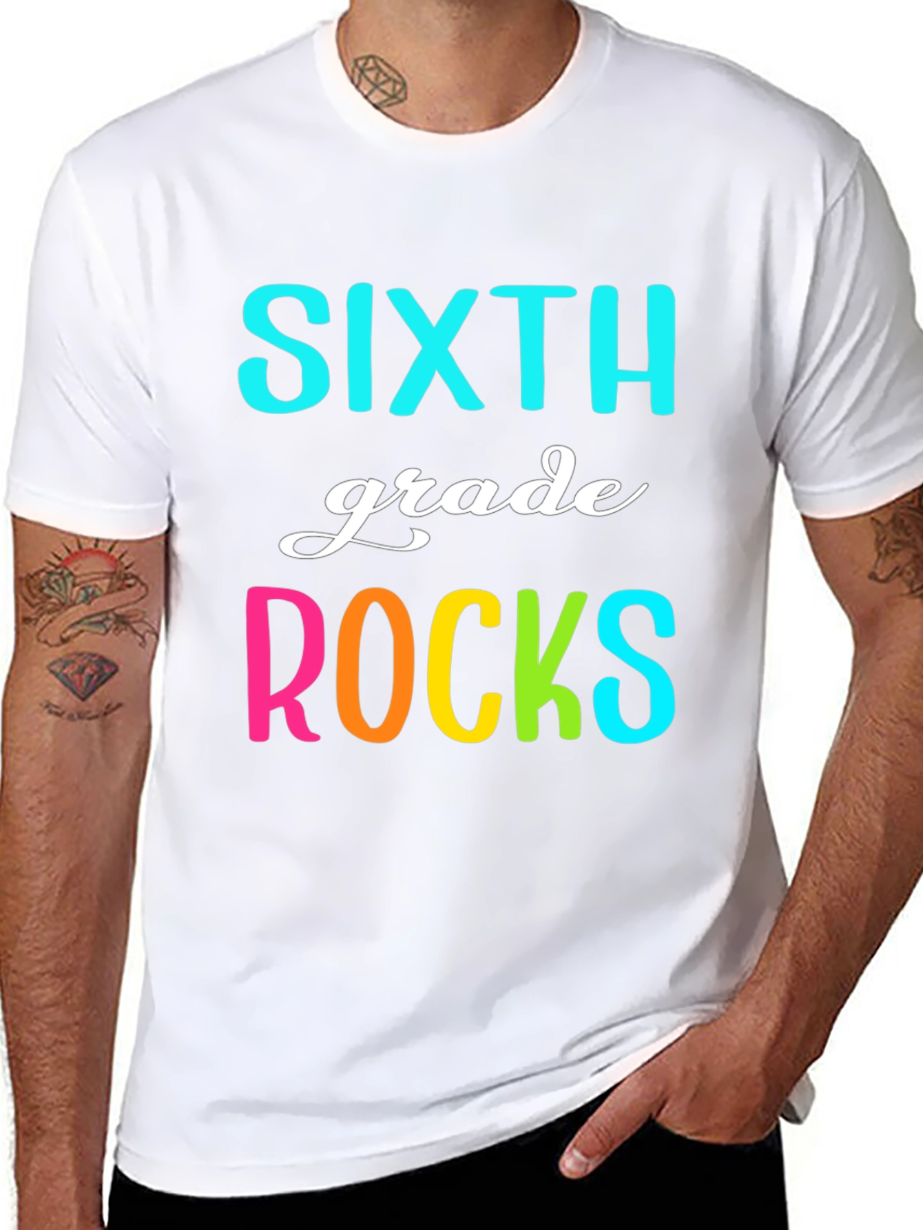 Sixth Grade Rocks T-Shirt - Fun School Tee