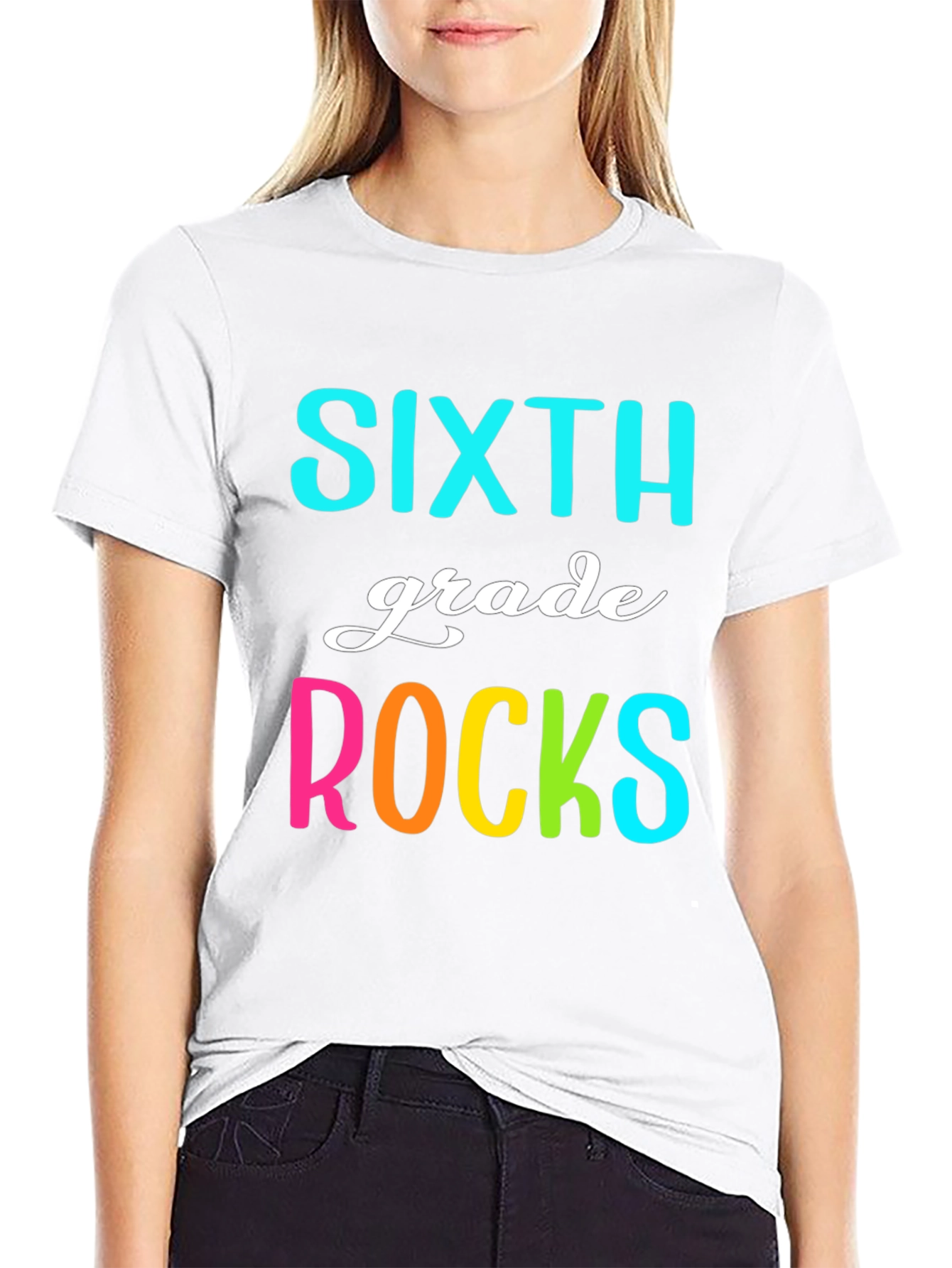 Sixth Grade Rocks T-Shirt - Fun School Tee