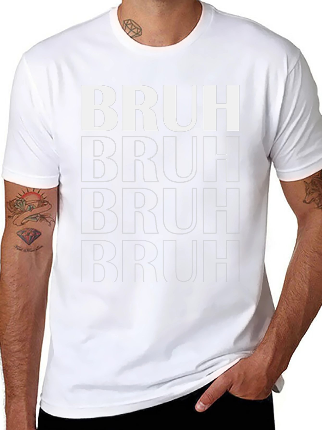 Bruh Graphic Tee - Trendy Casual Wear