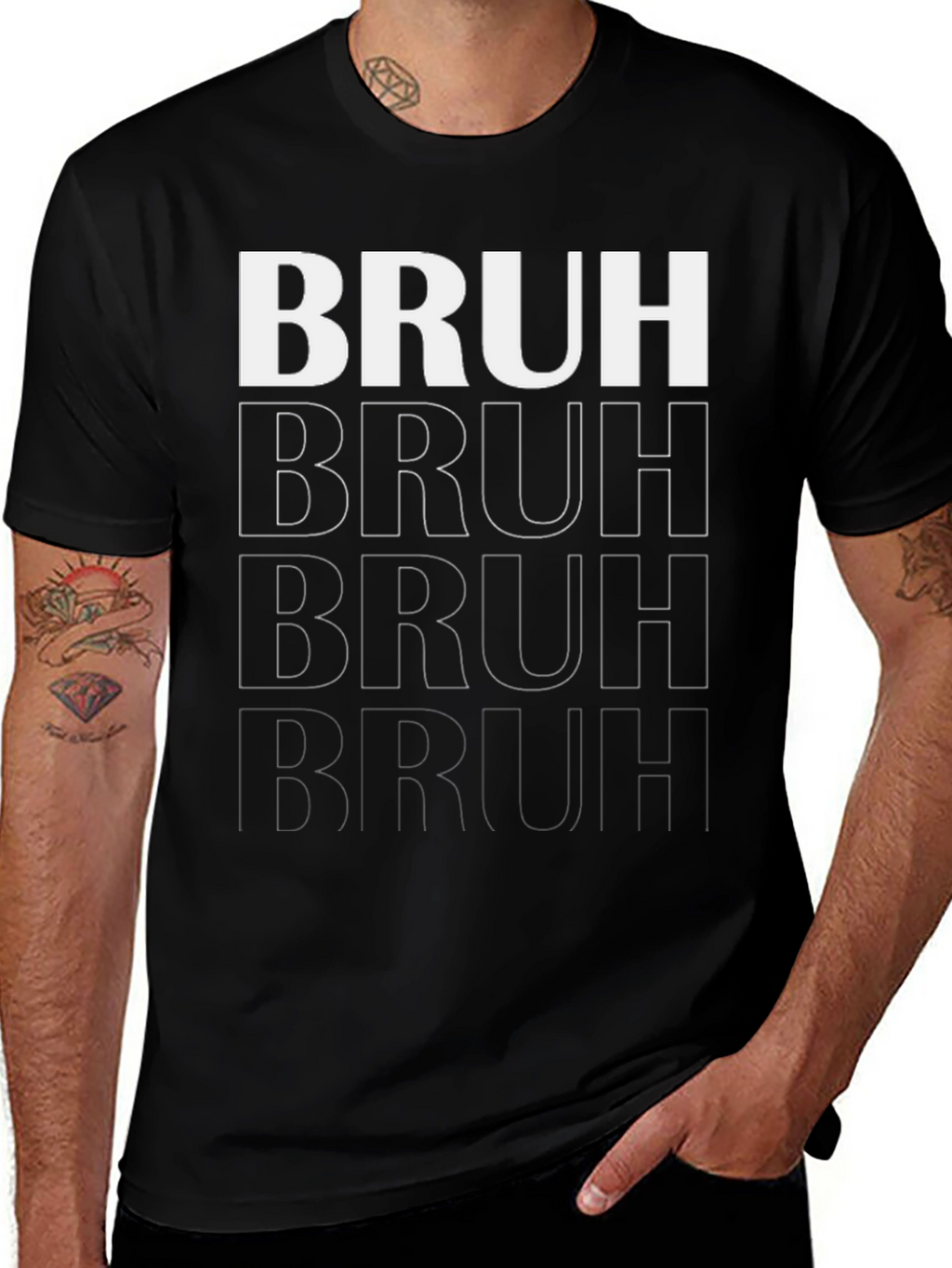 Bruh Graphic Tee - Trendy Casual Wear