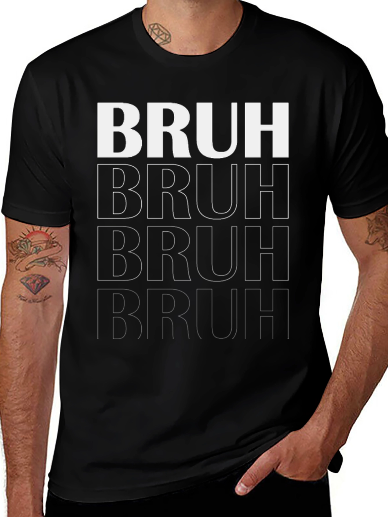 Bruh Graphic Tee - Trendy Casual Wear
