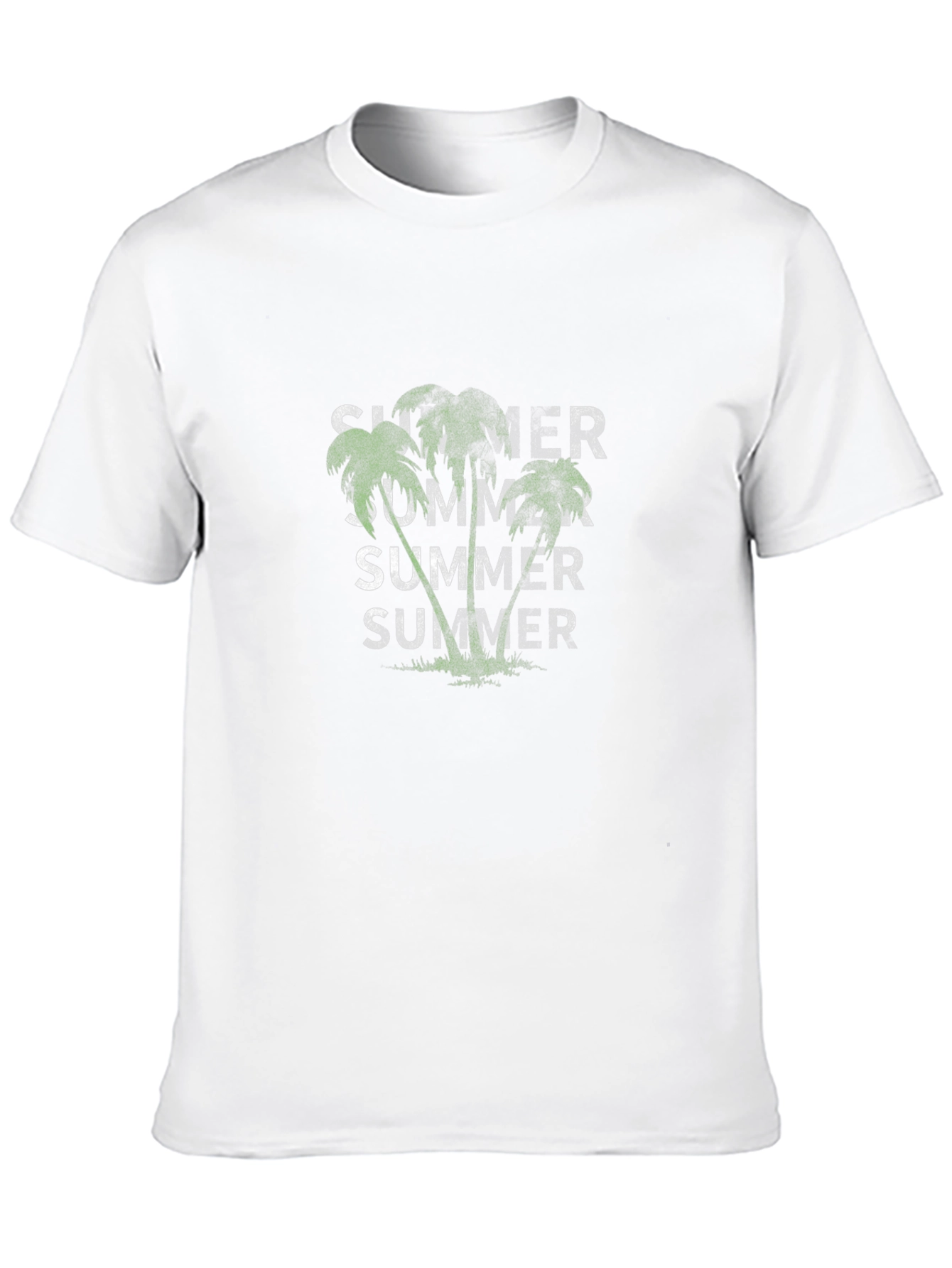 Summer Palms Graphic Tee - Casual Black T-Shirt