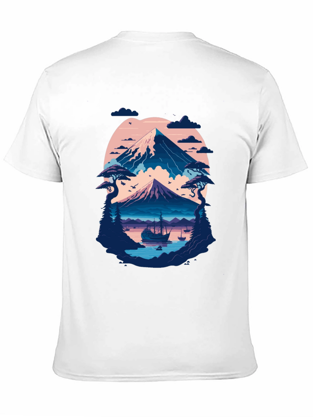 Mountain Lake Graphic Tee - Black Cotton