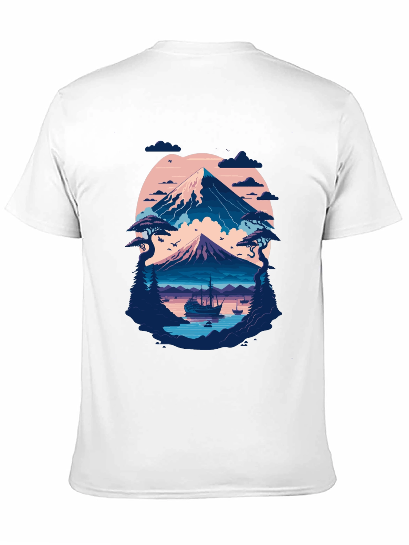 Mountain Lake Graphic Tee - Black Cotton