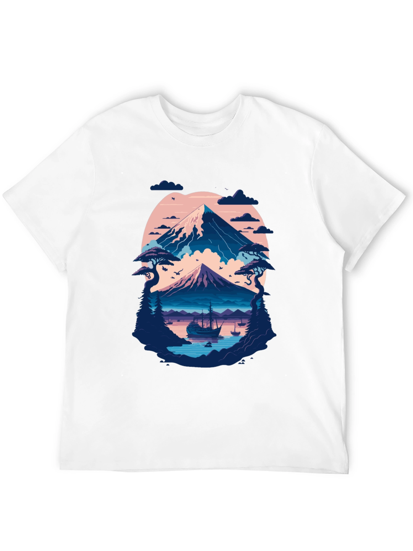 Mountain Lake Graphic Tee - Black Cotton