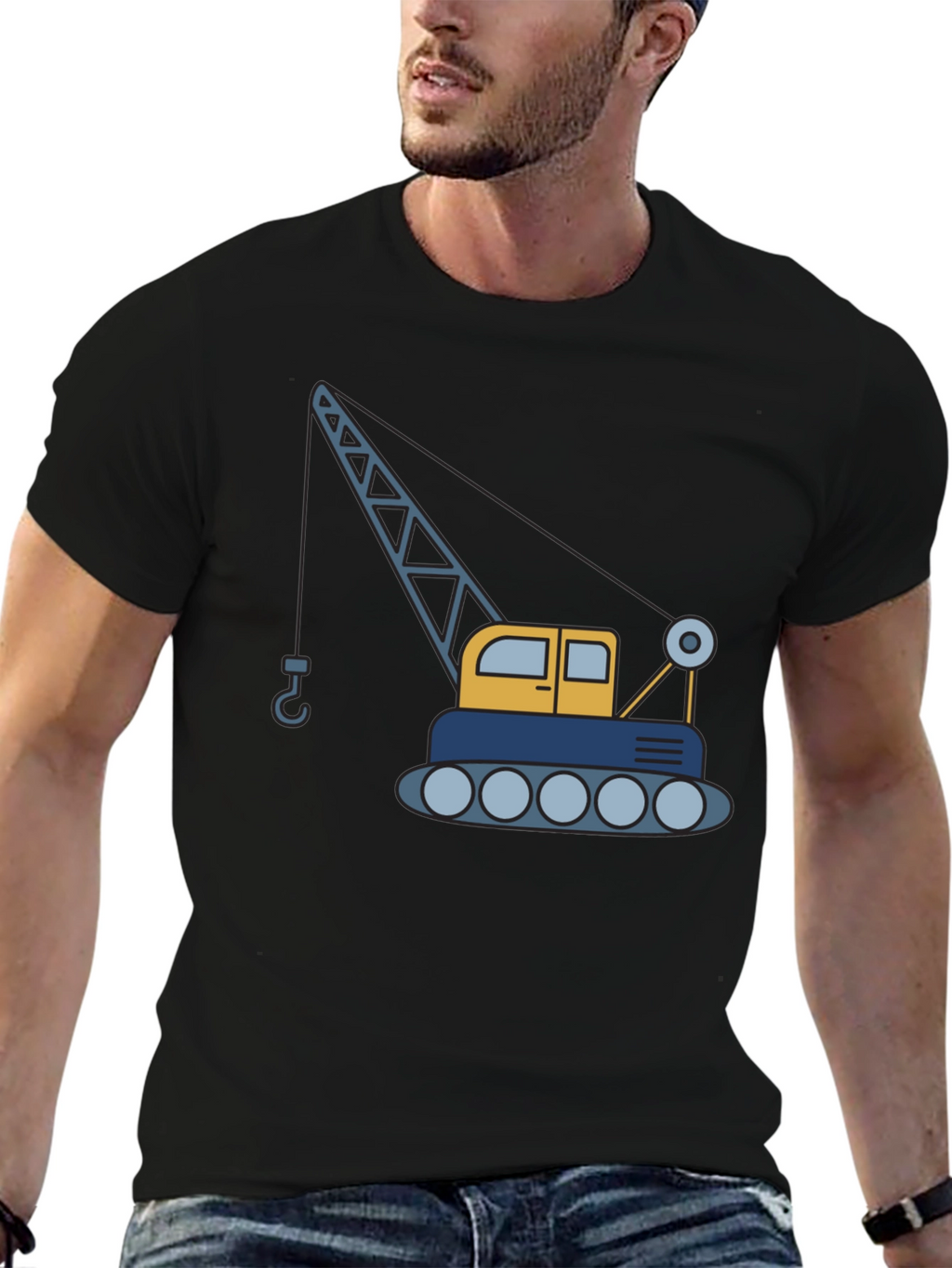 Crane Graphic T-Shirt - Construction Vehicle Tee