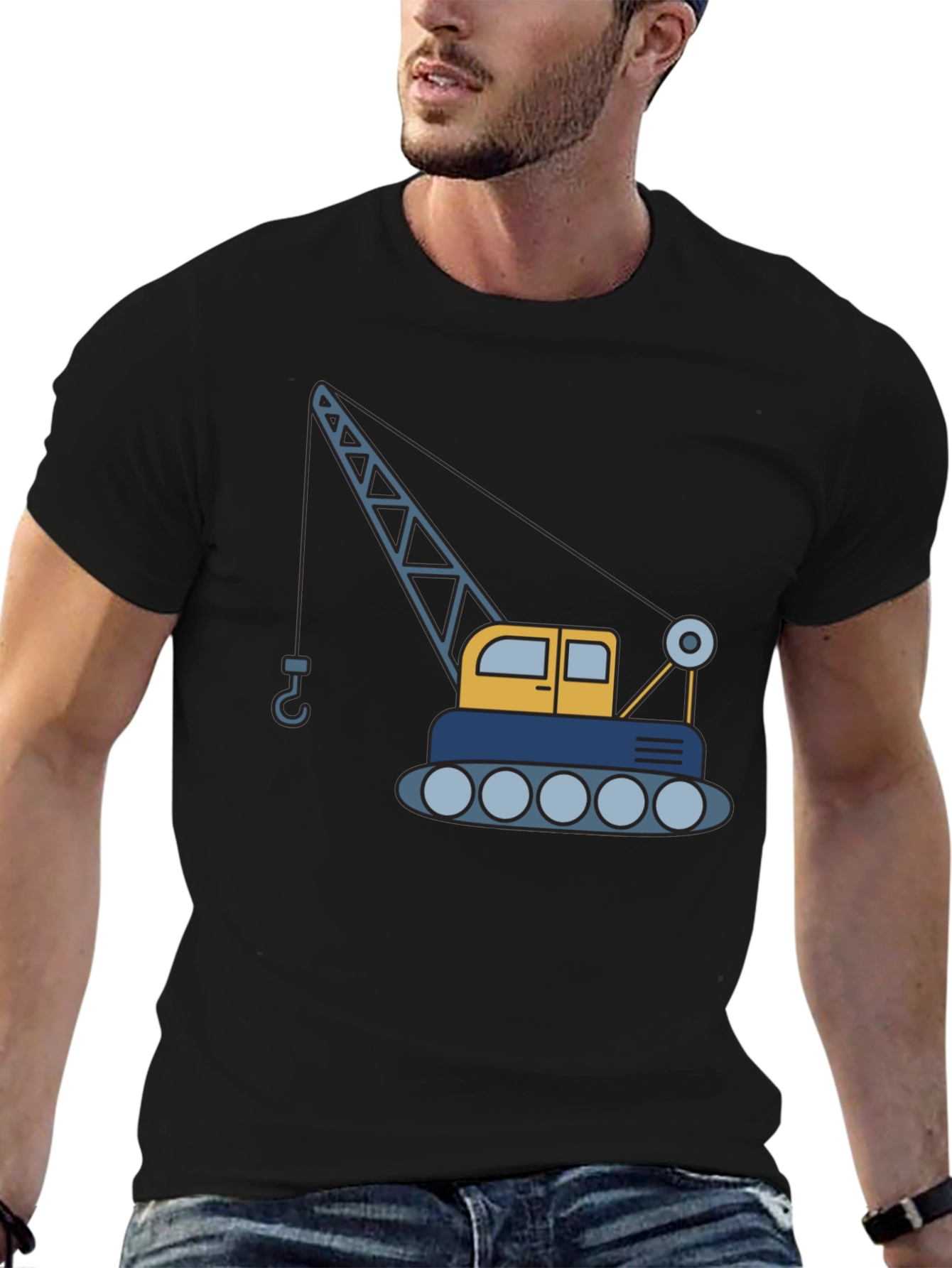 Crane Graphic T-Shirt - Construction Vehicle Tee