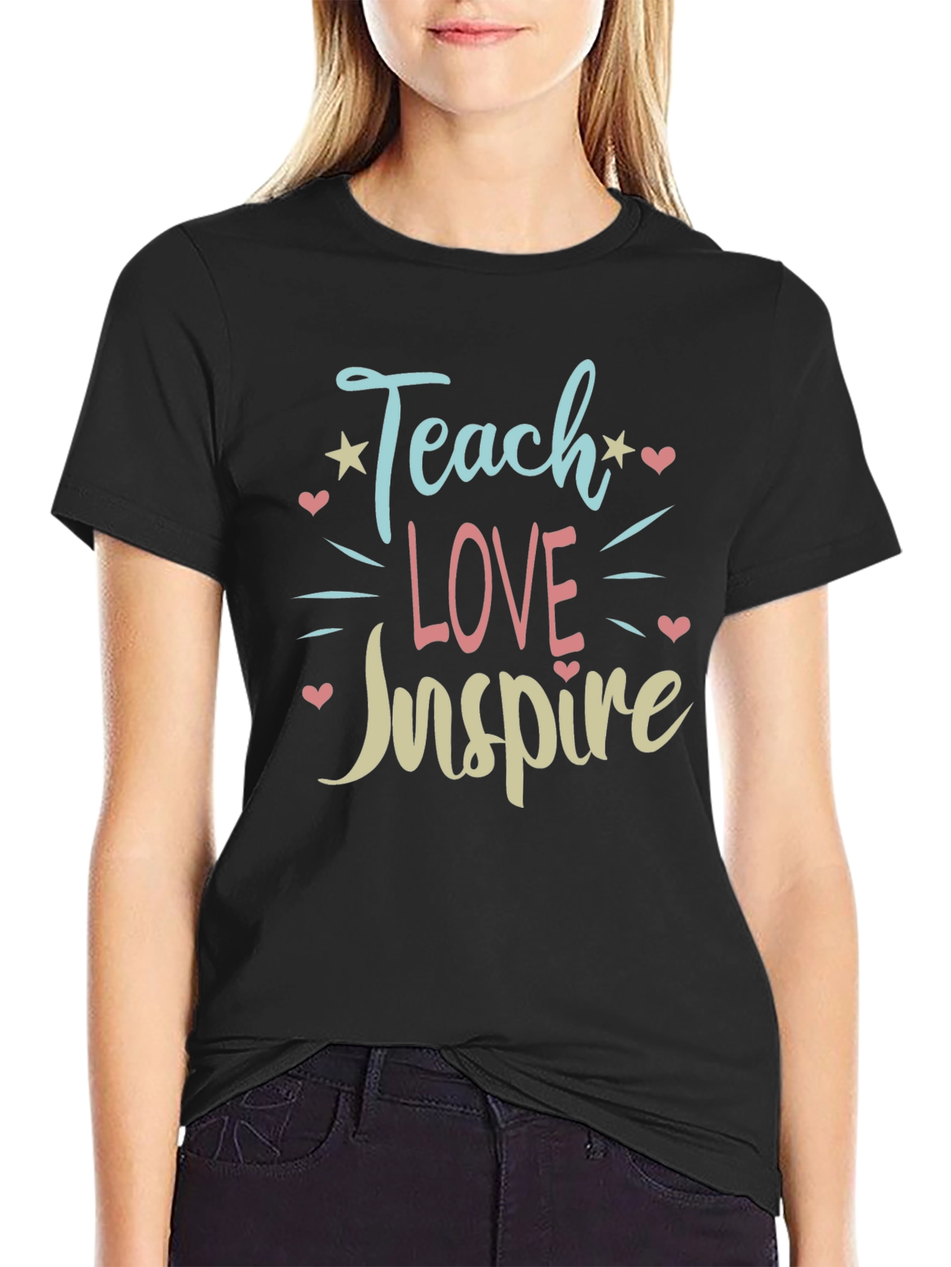 Teach Love Inspire Graphic Tee - Black