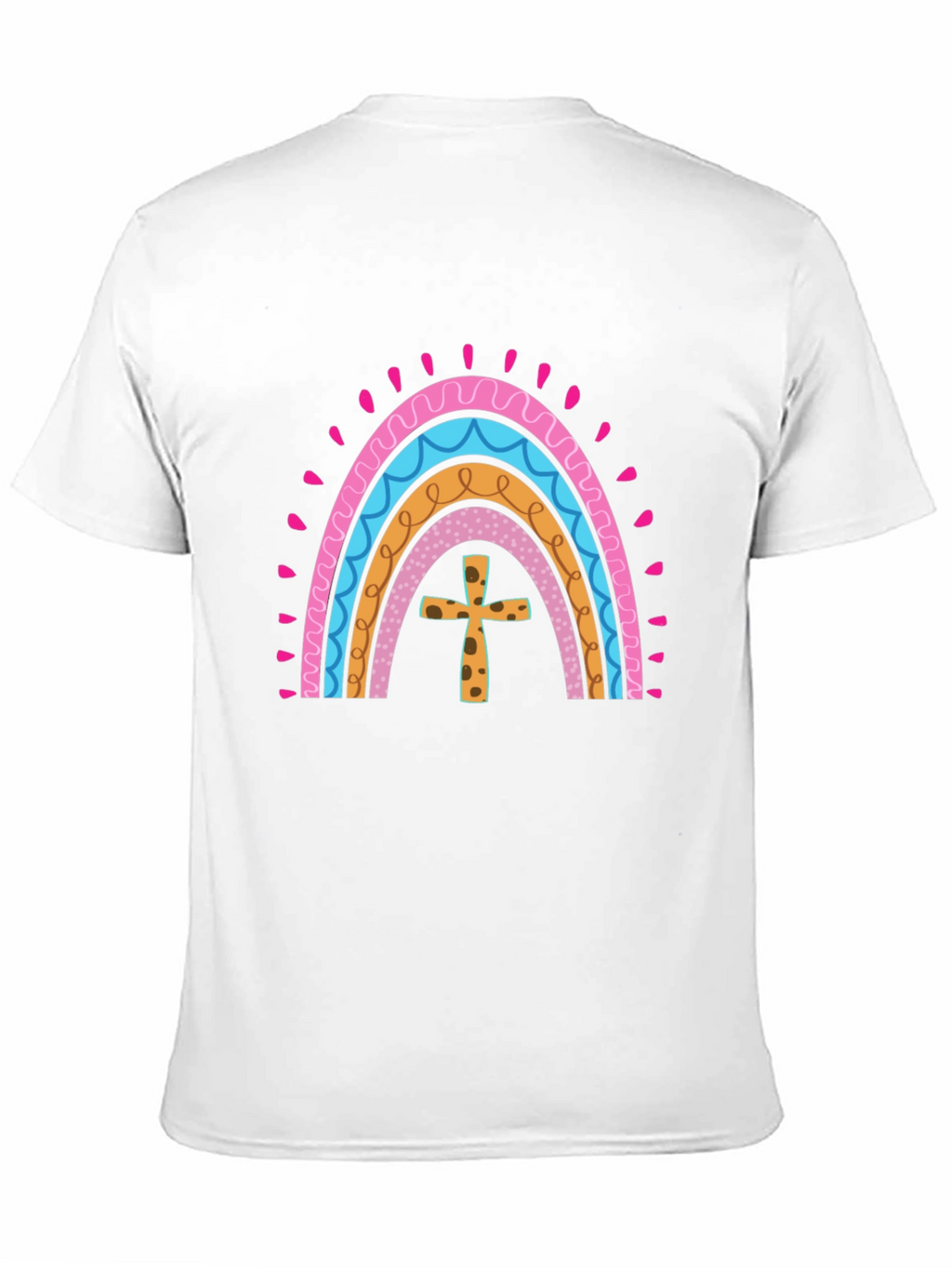 Rainbow Cross Graphic Tee - Stylish Christian Apparel