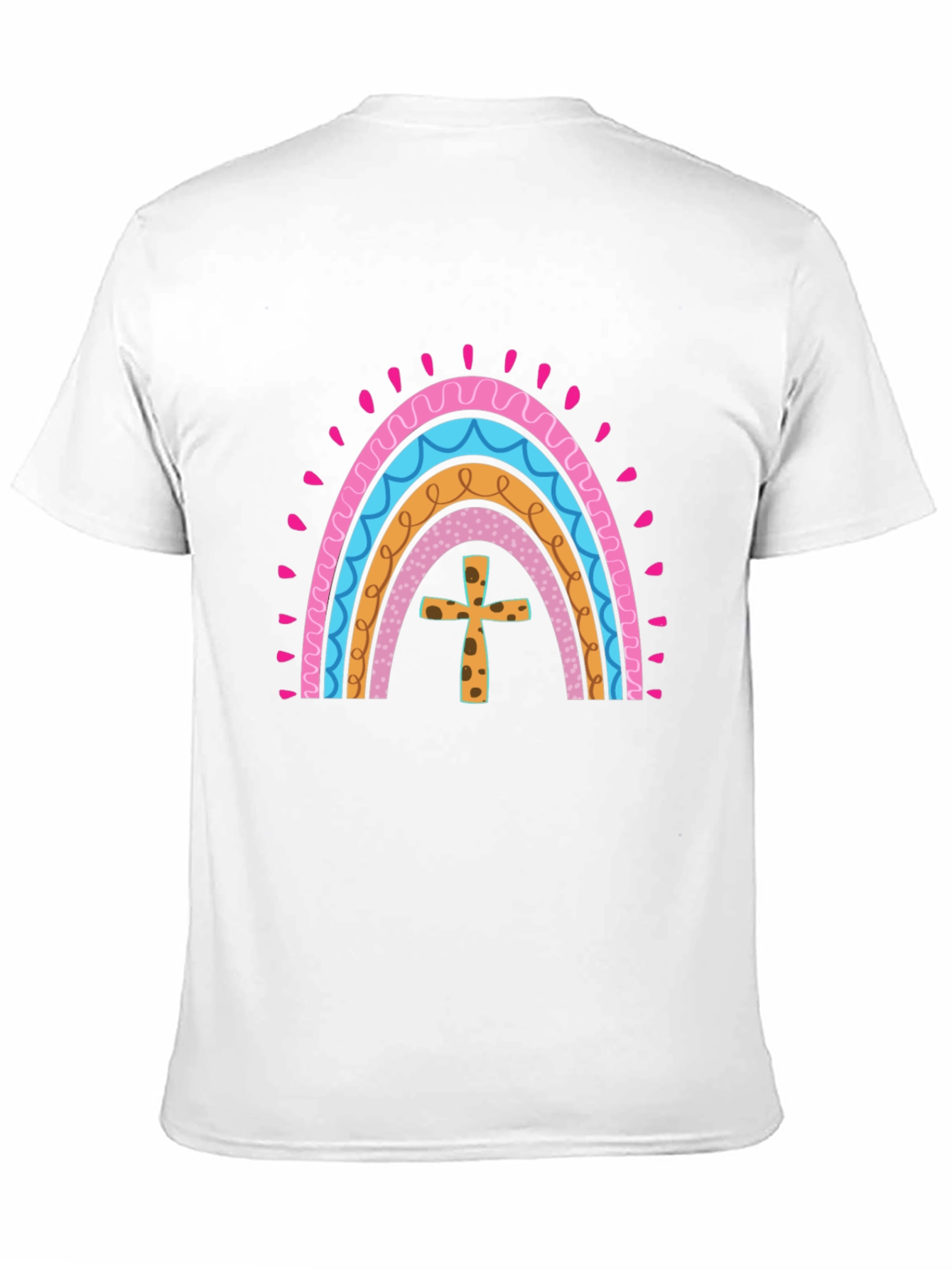 Rainbow Cross Graphic Tee - Stylish Christian Apparel