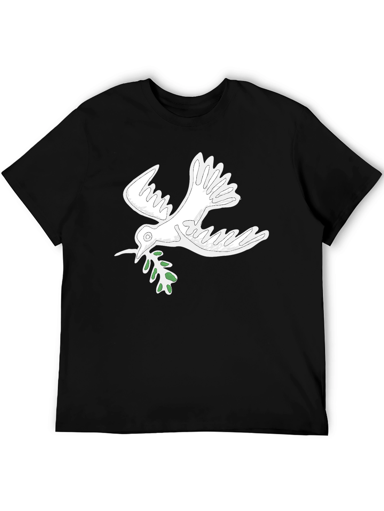 Peace Dove Graphic Tee - Black Cotton Blend Comfort Fit