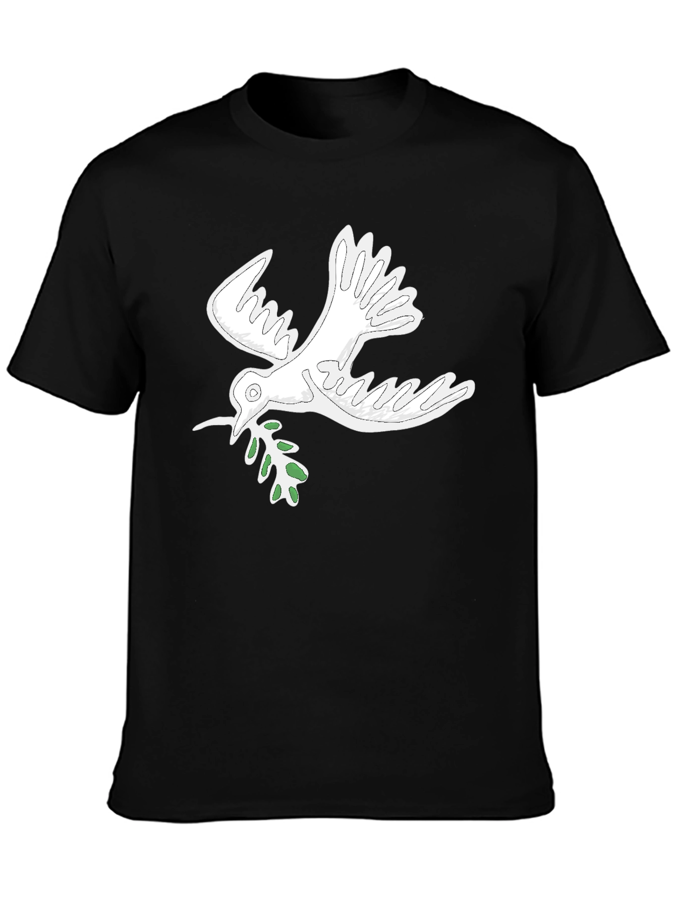 Peace Dove Graphic Tee - Black Cotton Blend Comfort Fit