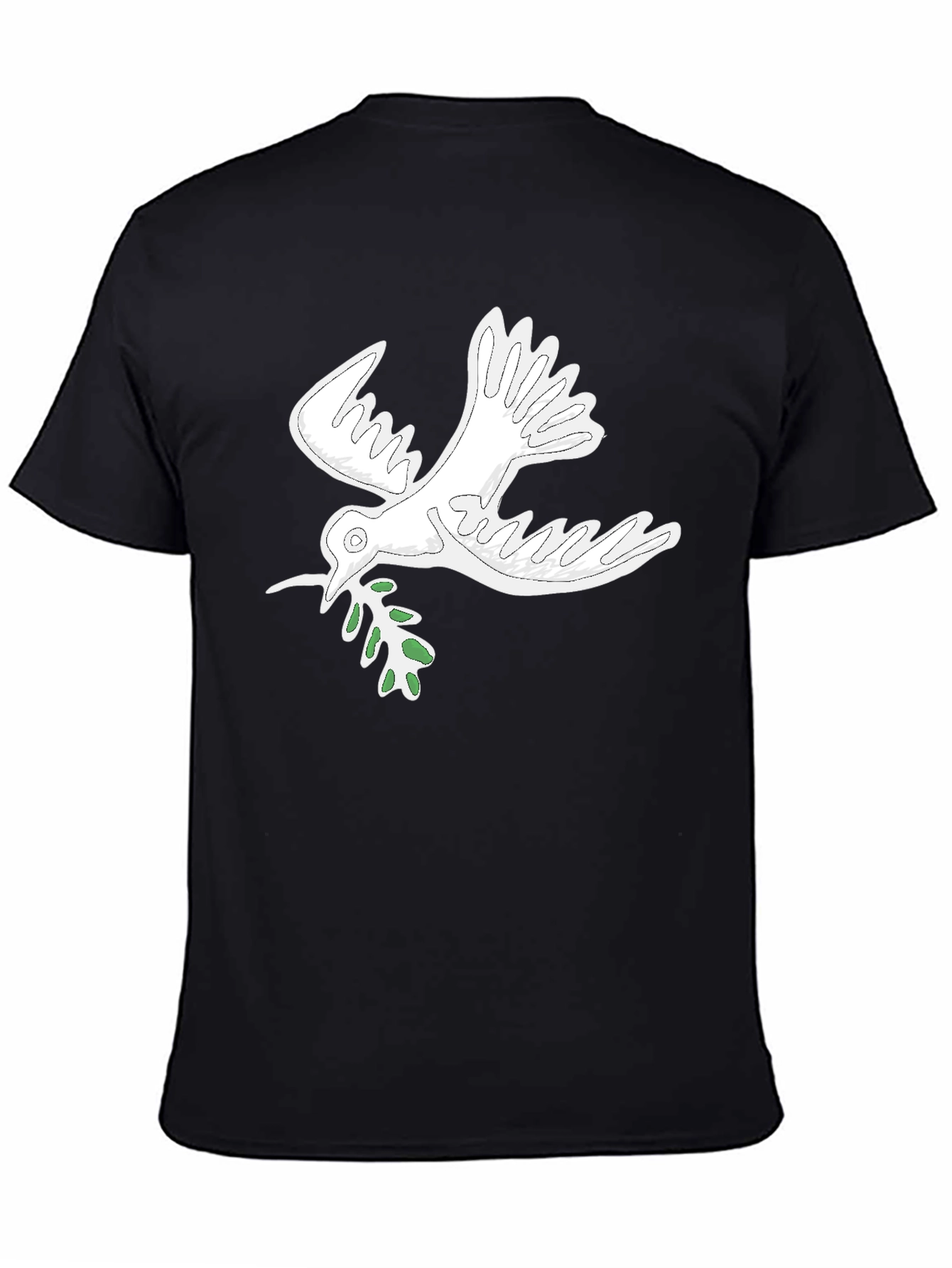 Peace Dove Graphic Tee - Black Cotton Blend Comfort Fit