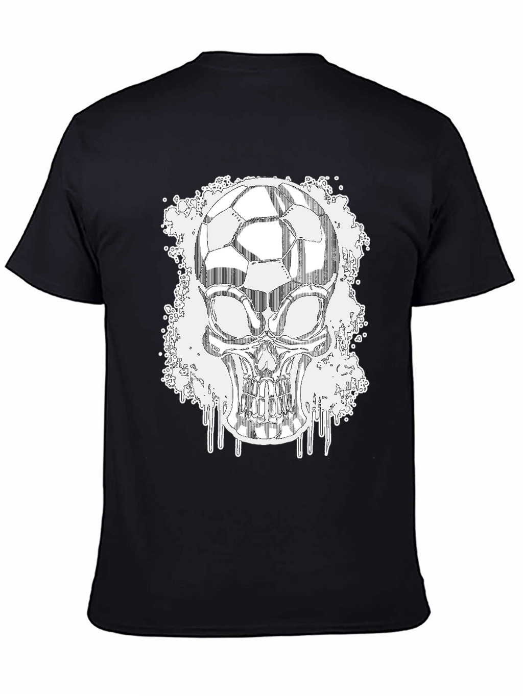 Soccer Skull Graphic Tee - Black Short Sleeve