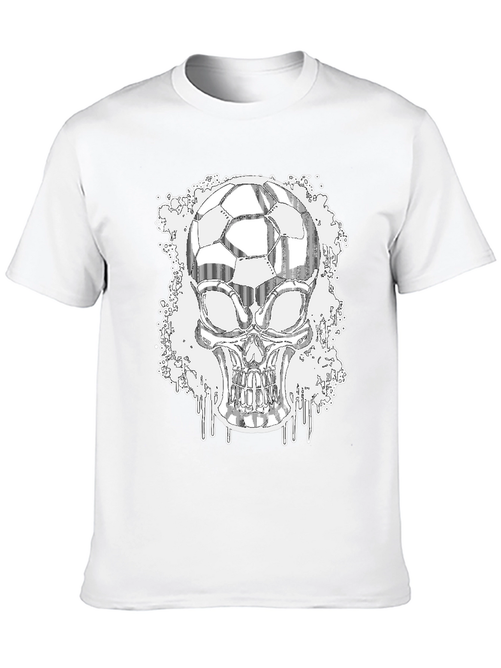 Soccer Skull Graphic Tee - Black Short Sleeve