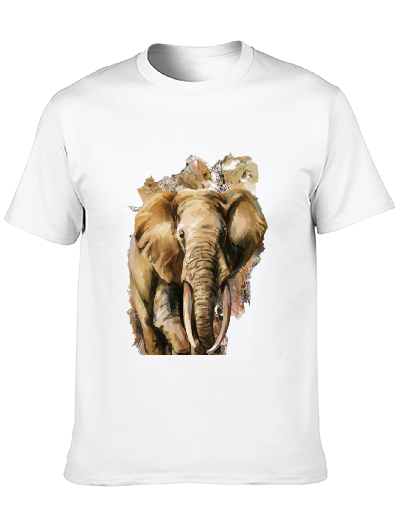 Elephant Graphic Tee - Black Cotton T-Shirt