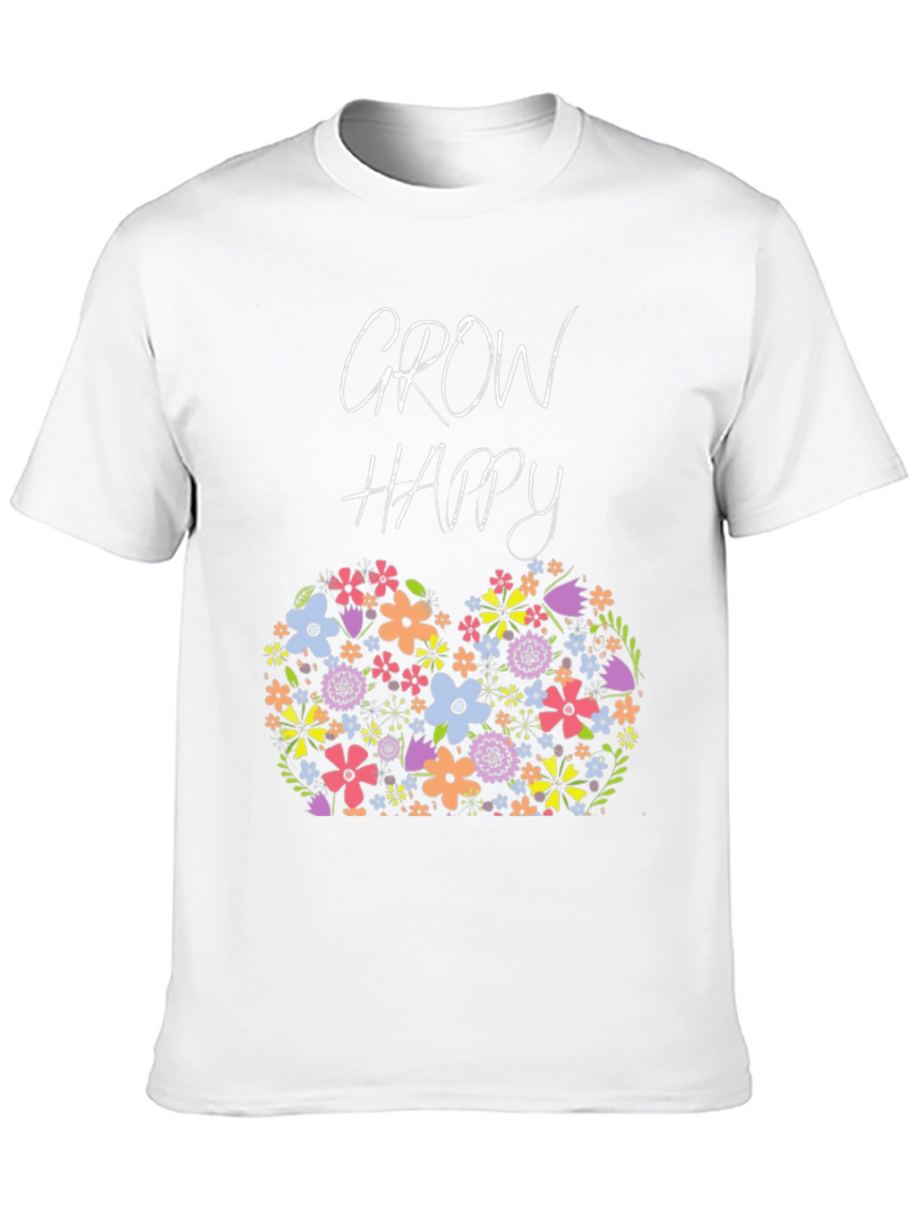 Grow Happy Floral Graphic T-Shirt
