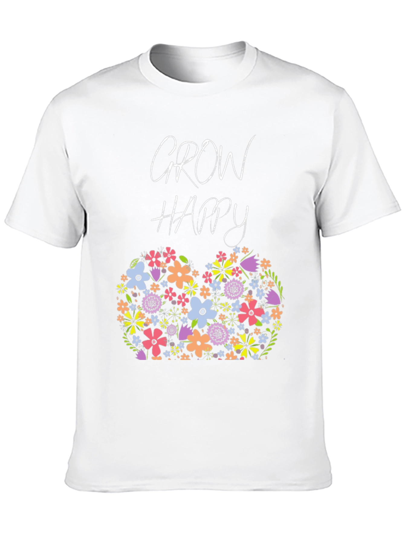 Grow Happy Floral Graphic T-Shirt