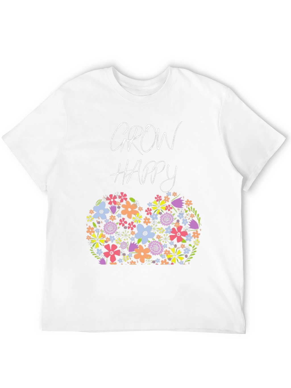 Grow Happy Floral Graphic T-Shirt