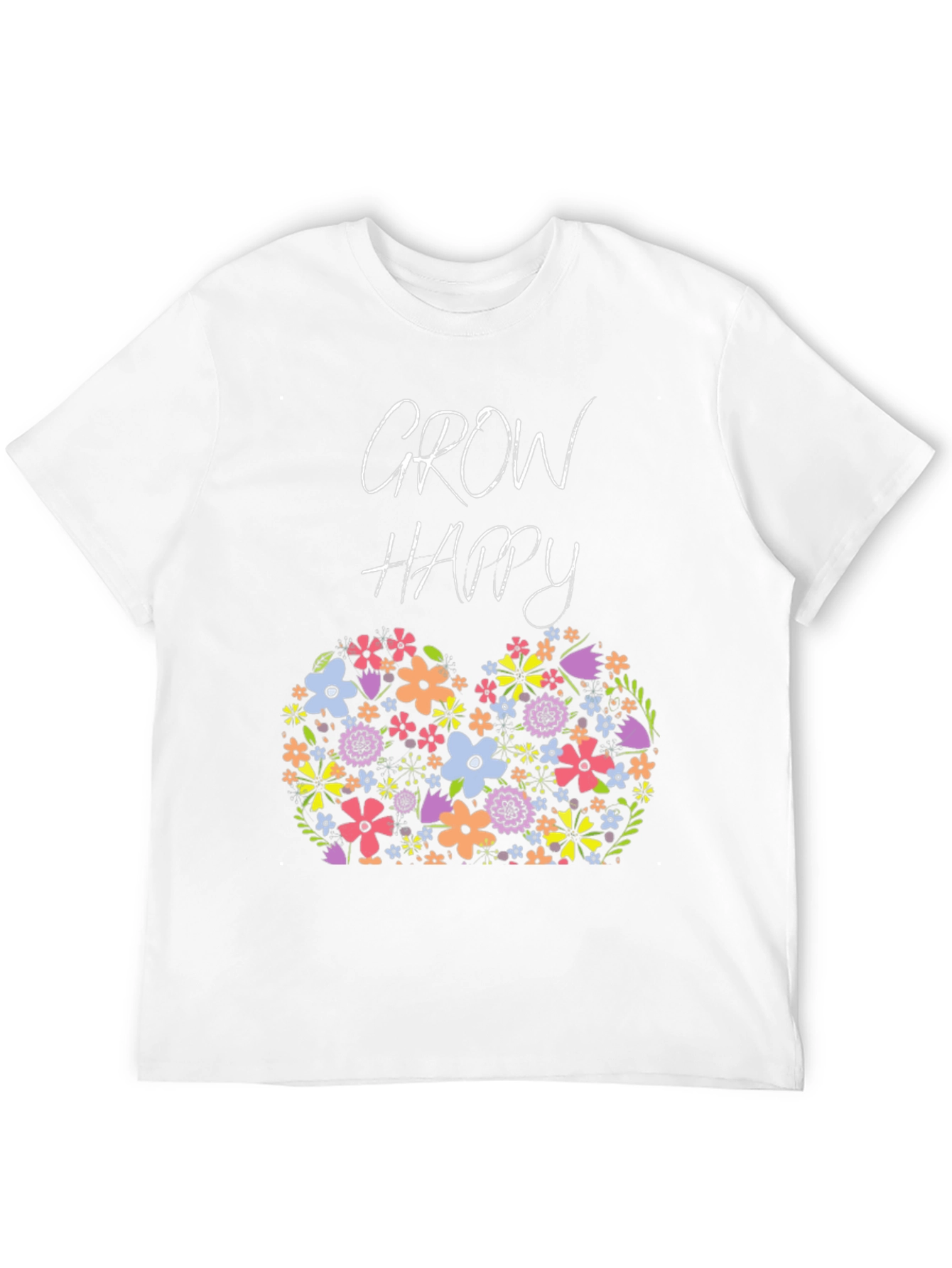 Grow Happy Floral Graphic T-Shirt