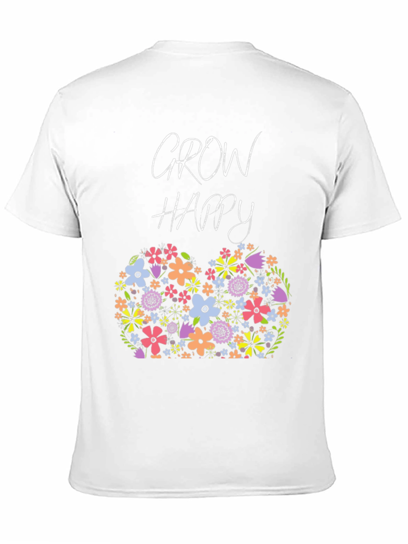 Grow Happy Floral Graphic T-Shirt