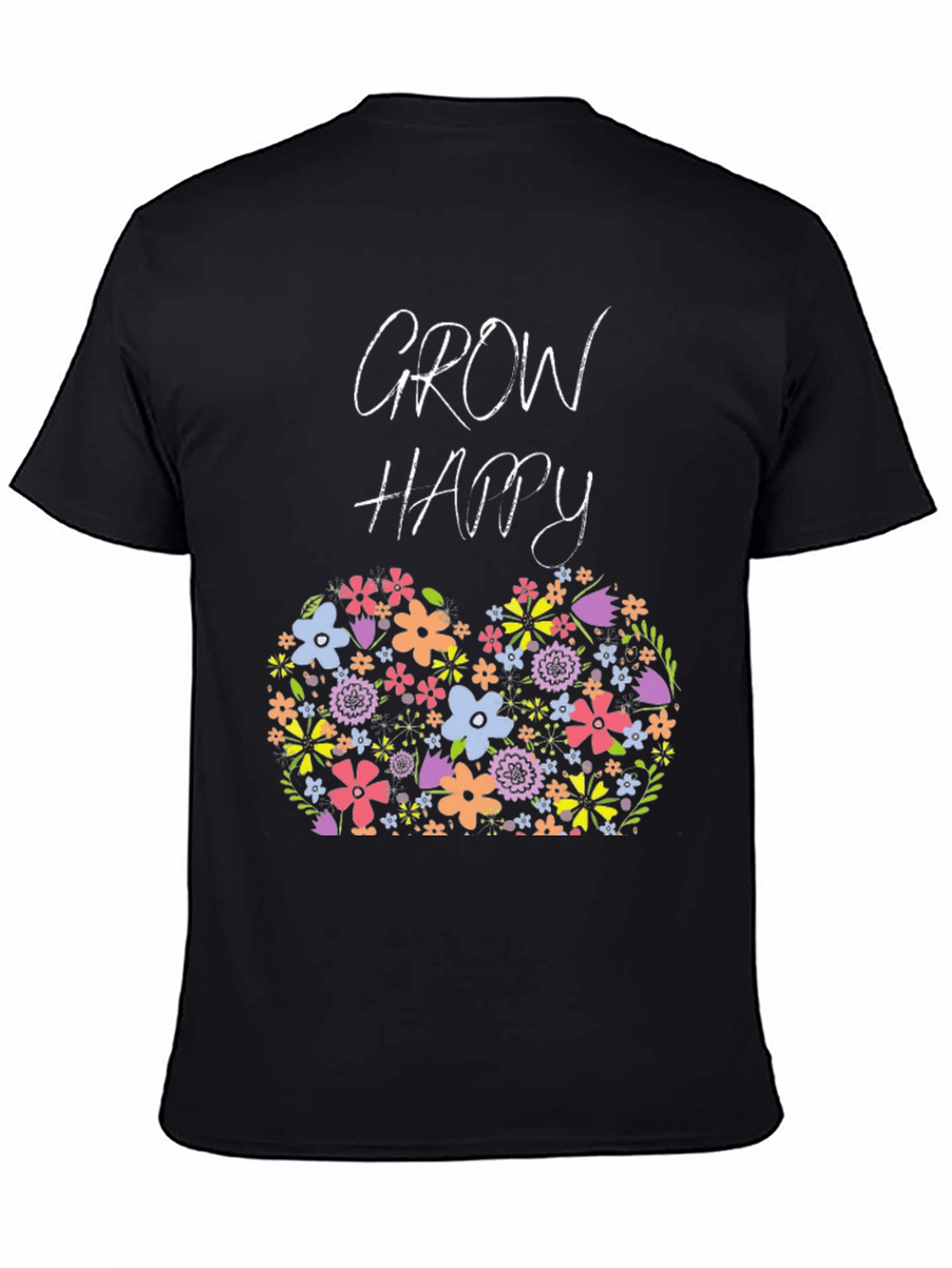 Grow Happy Floral Graphic T-Shirt