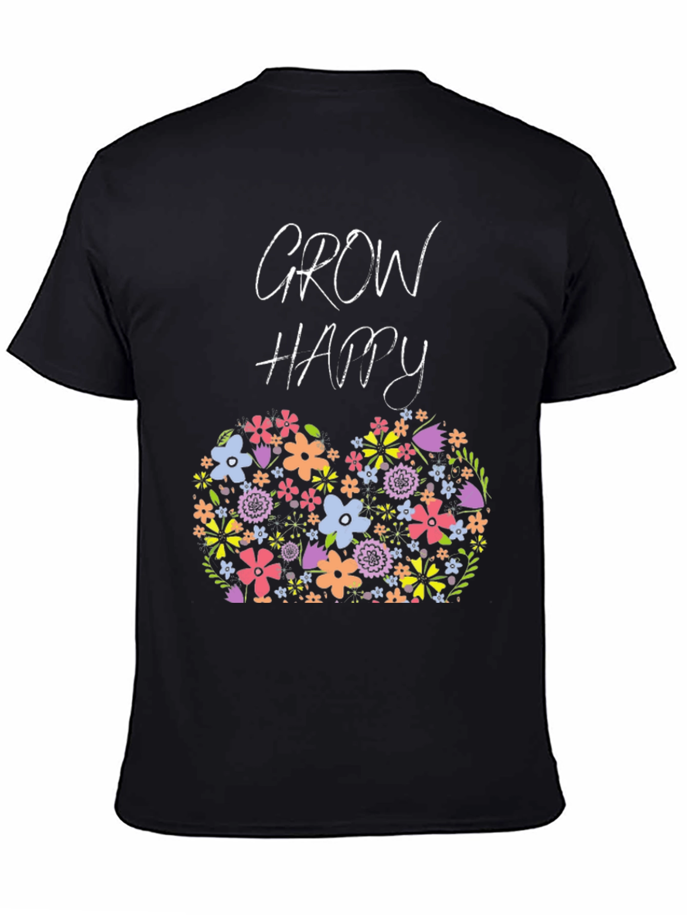 Grow Happy Floral Graphic T-Shirt