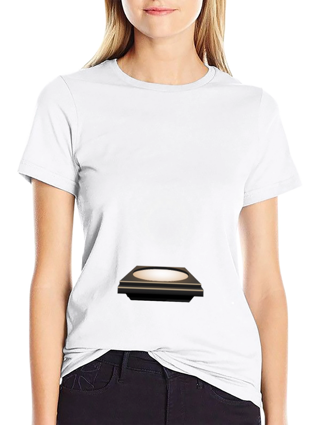 Mens Black T-Shirt with Platform Graphic