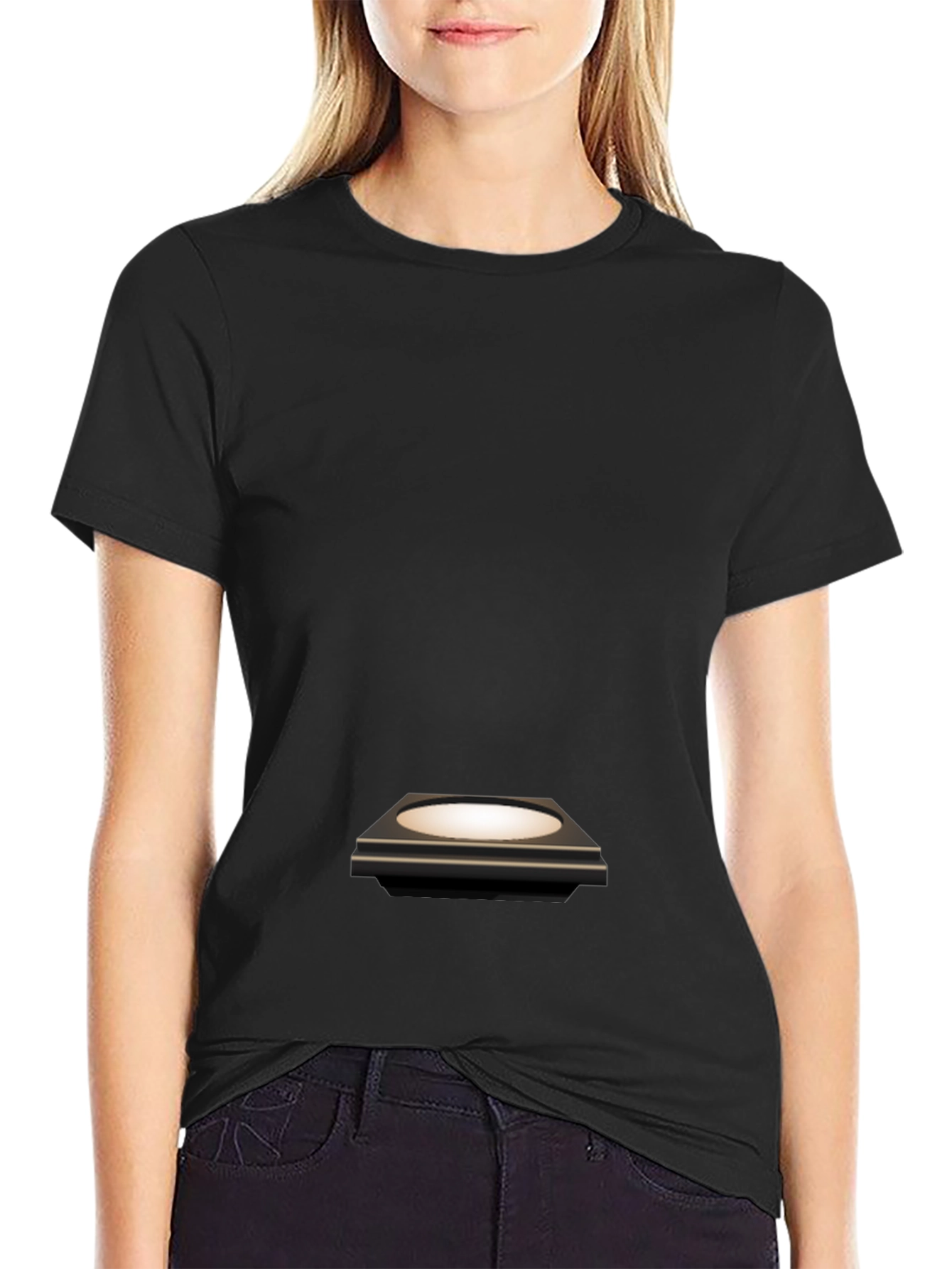 Mens Black T-Shirt with Platform Graphic