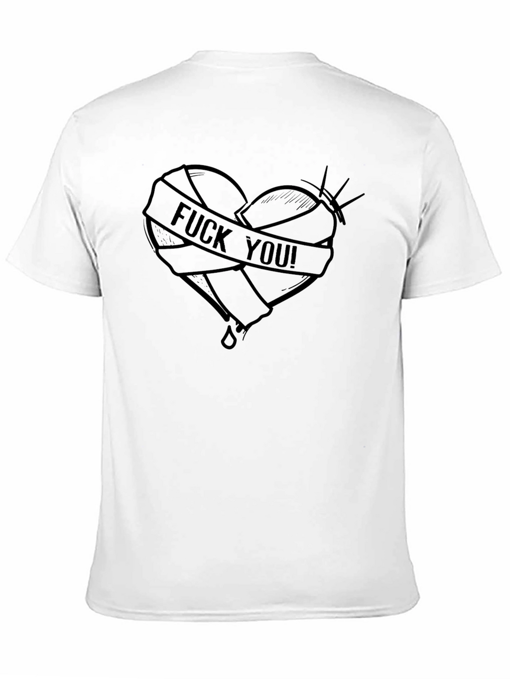 Edgy Heart Tattoo Graphic T-Shirt - Black