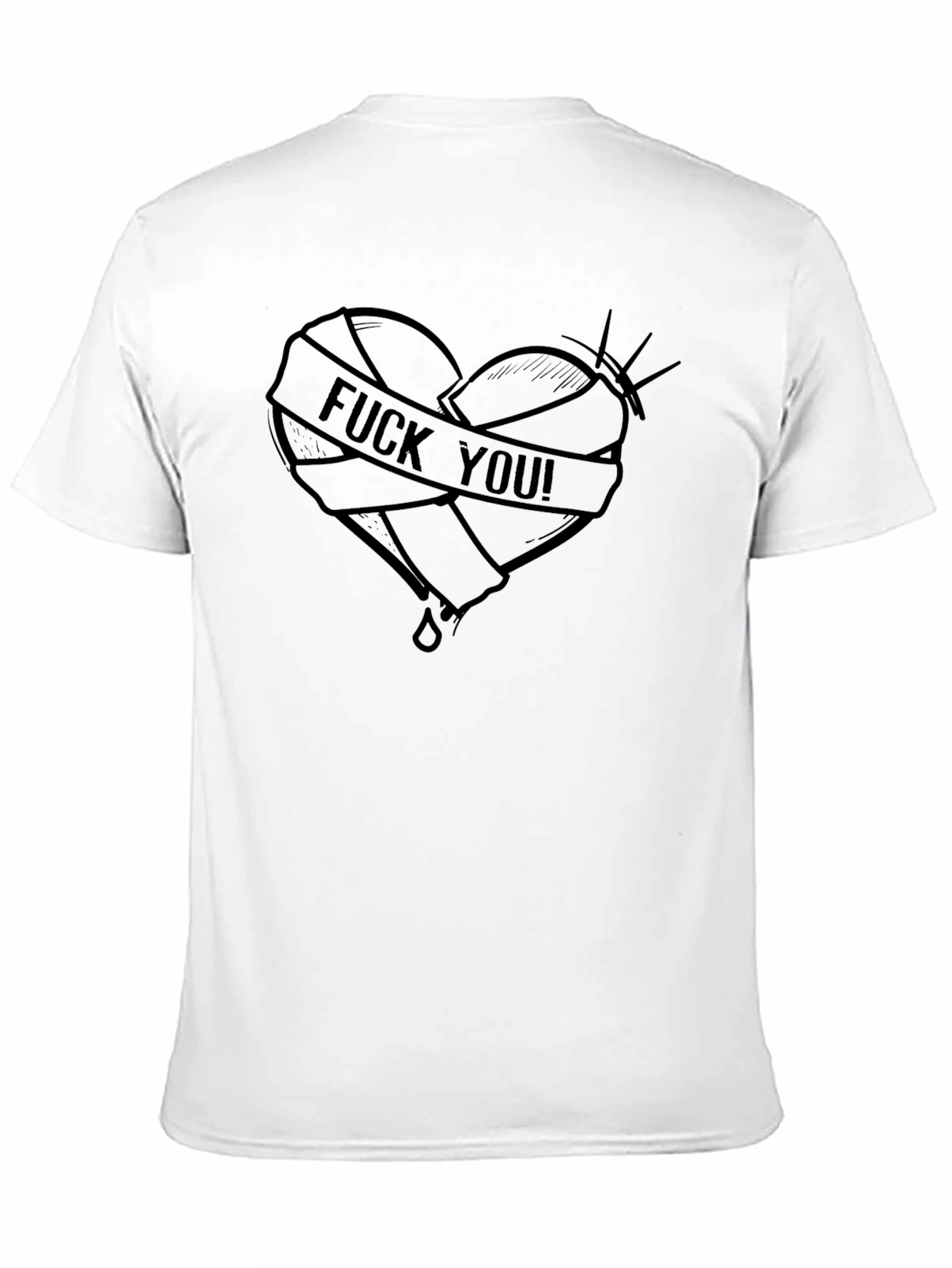 Edgy Heart Tattoo Graphic T-Shirt - Black