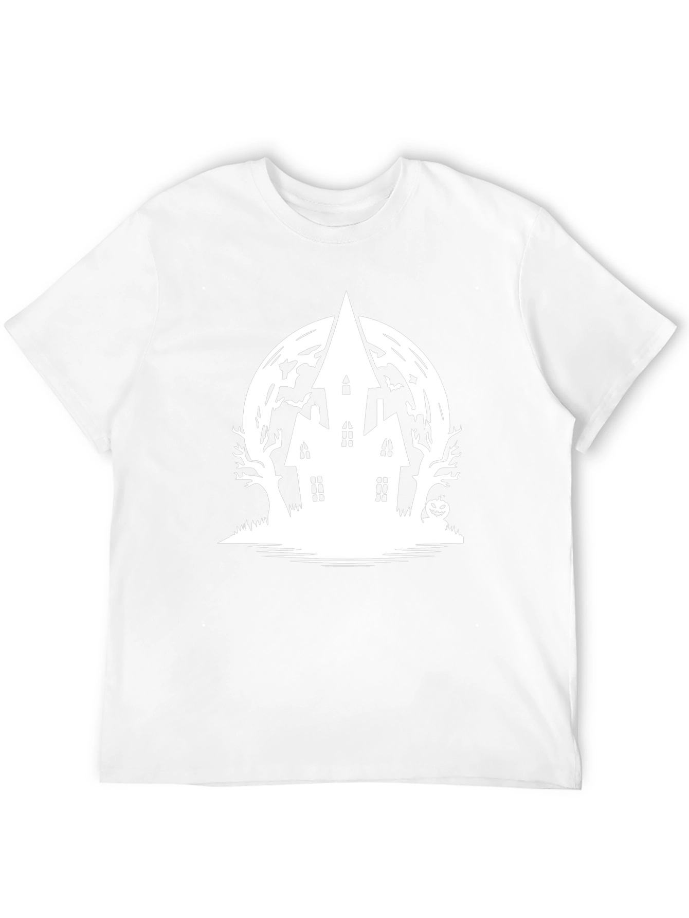 Halloween Haunted House Graphic Tee - Black