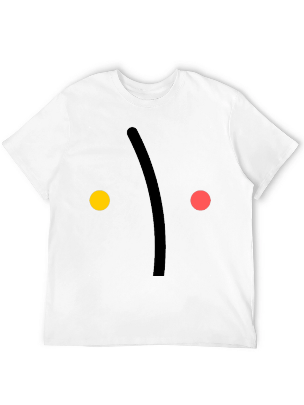 Minimalist Face Graphic Print Black T-Shirt