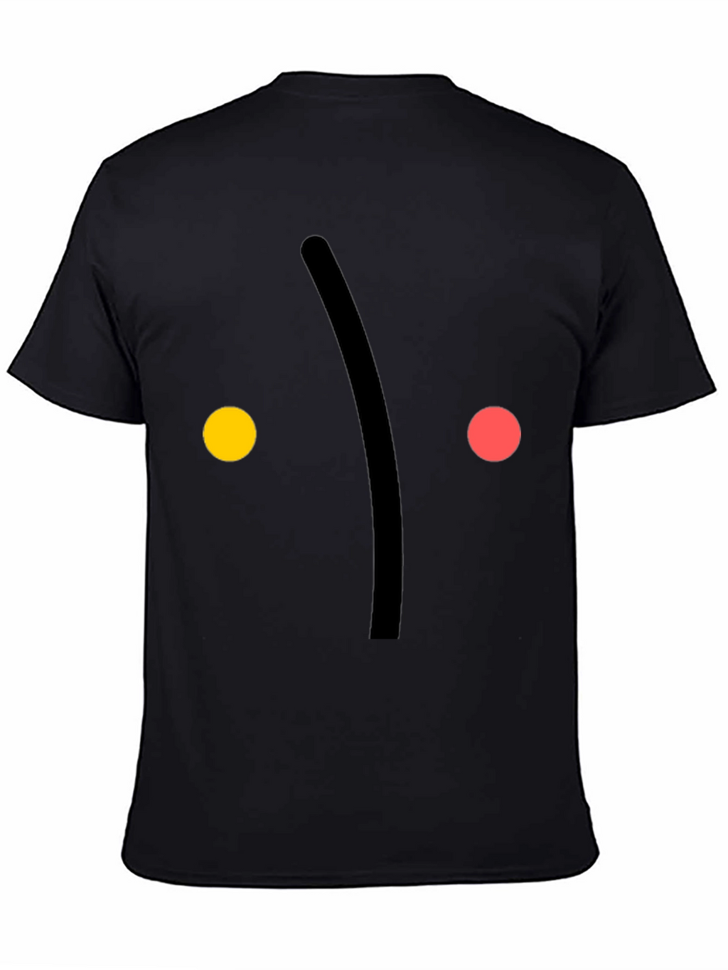 Minimalist Face Graphic Print Black T-Shirt
