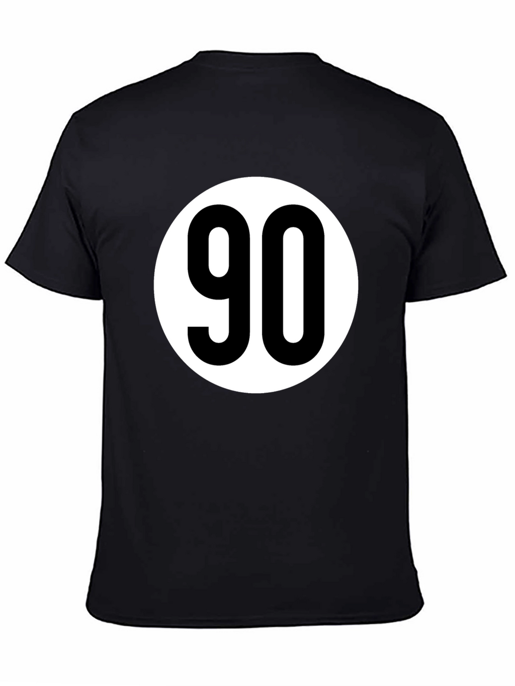 Black T-Shirt with White 90 Design