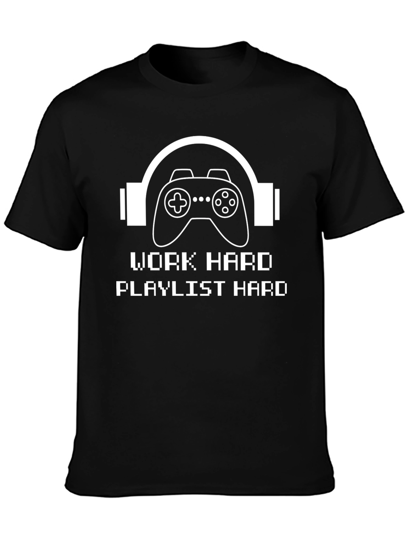 Gamer Headphone T-Shirt - Work Hard Playlist Hard