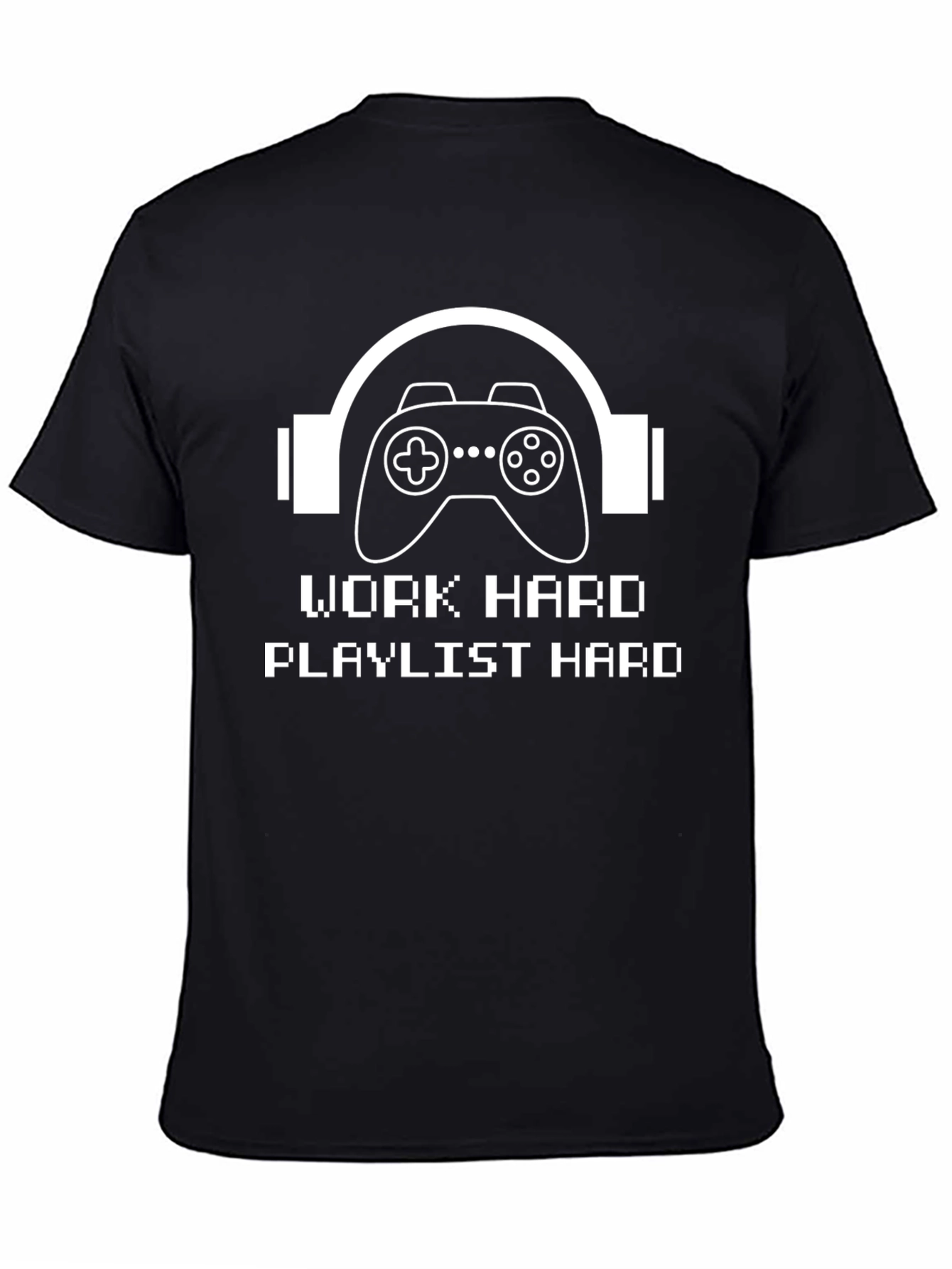 Gamer Headphone T-Shirt - Work Hard Playlist Hard