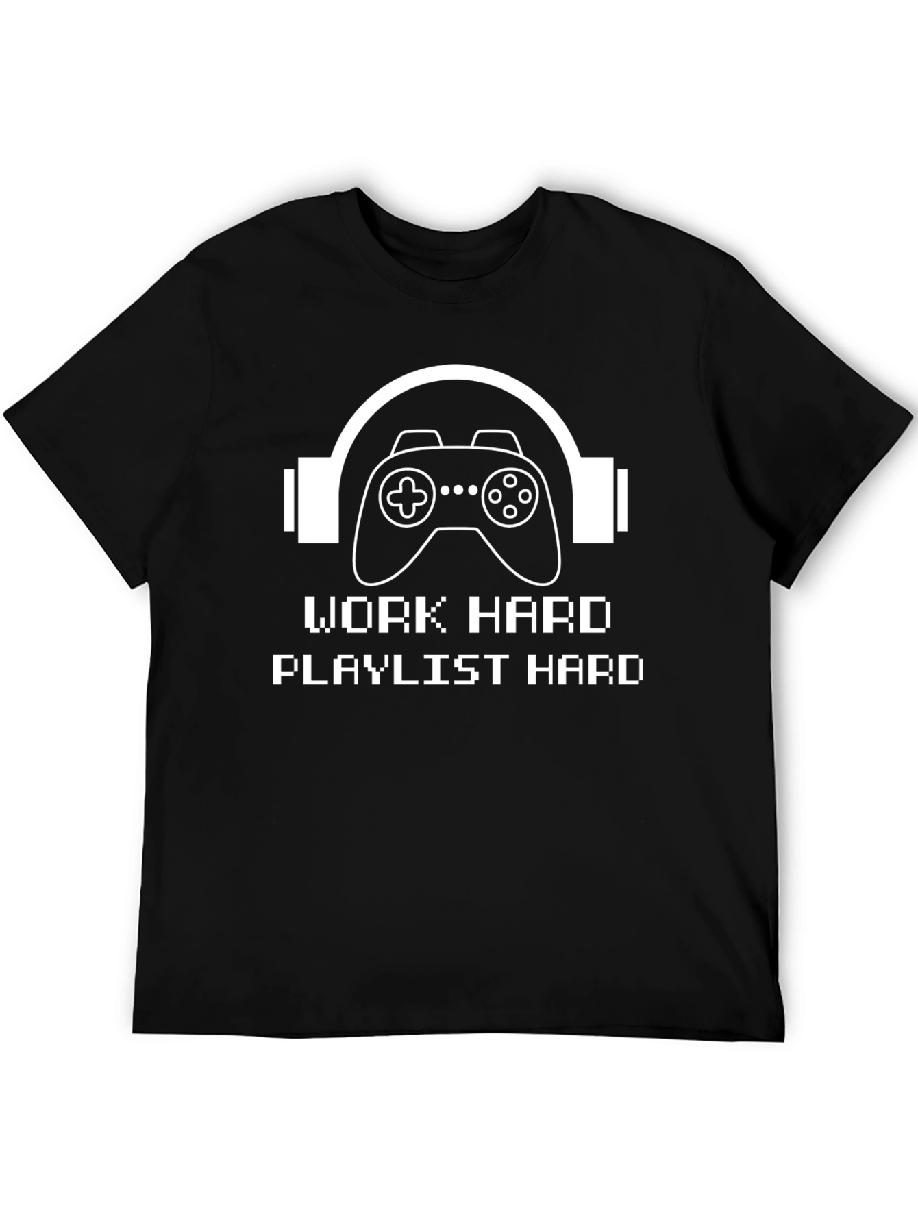 Gamer Headphone T-Shirt - Work Hard Playlist Hard