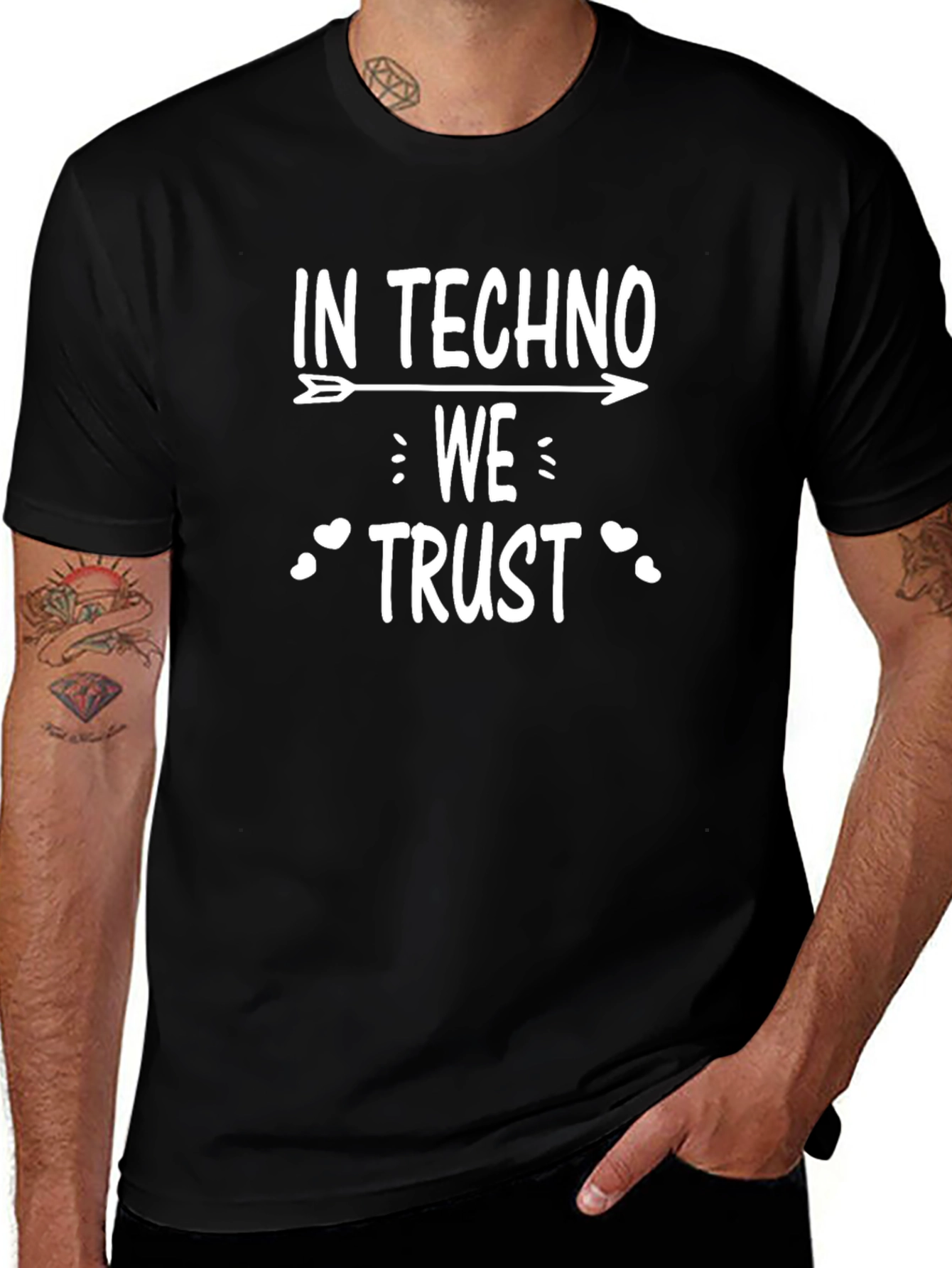 In Techno We Trust Graphic Tee - Black