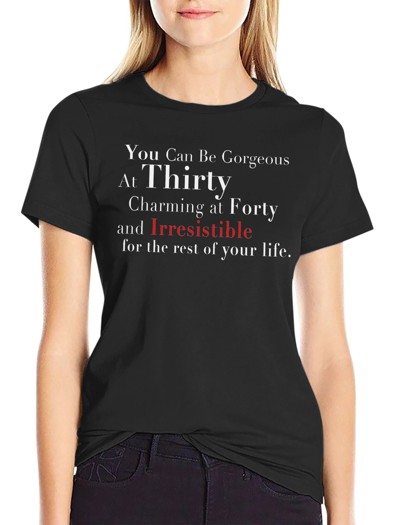 Gorgeous at 30 Graphic Tee - Black
